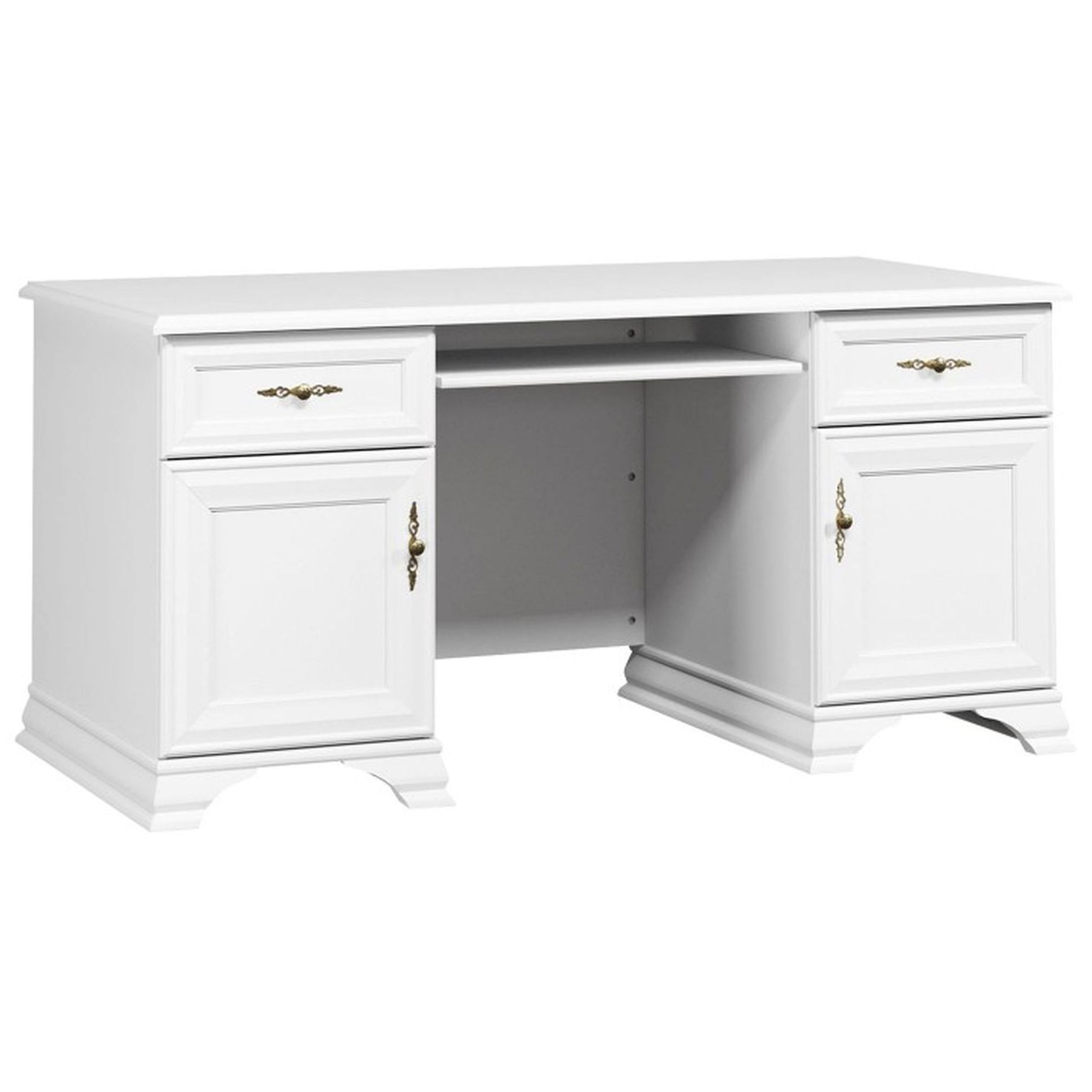 Картинка Кентаки стол письменный S320-BIU2D2S (Белый) интернет-магазин мебели FreeTime