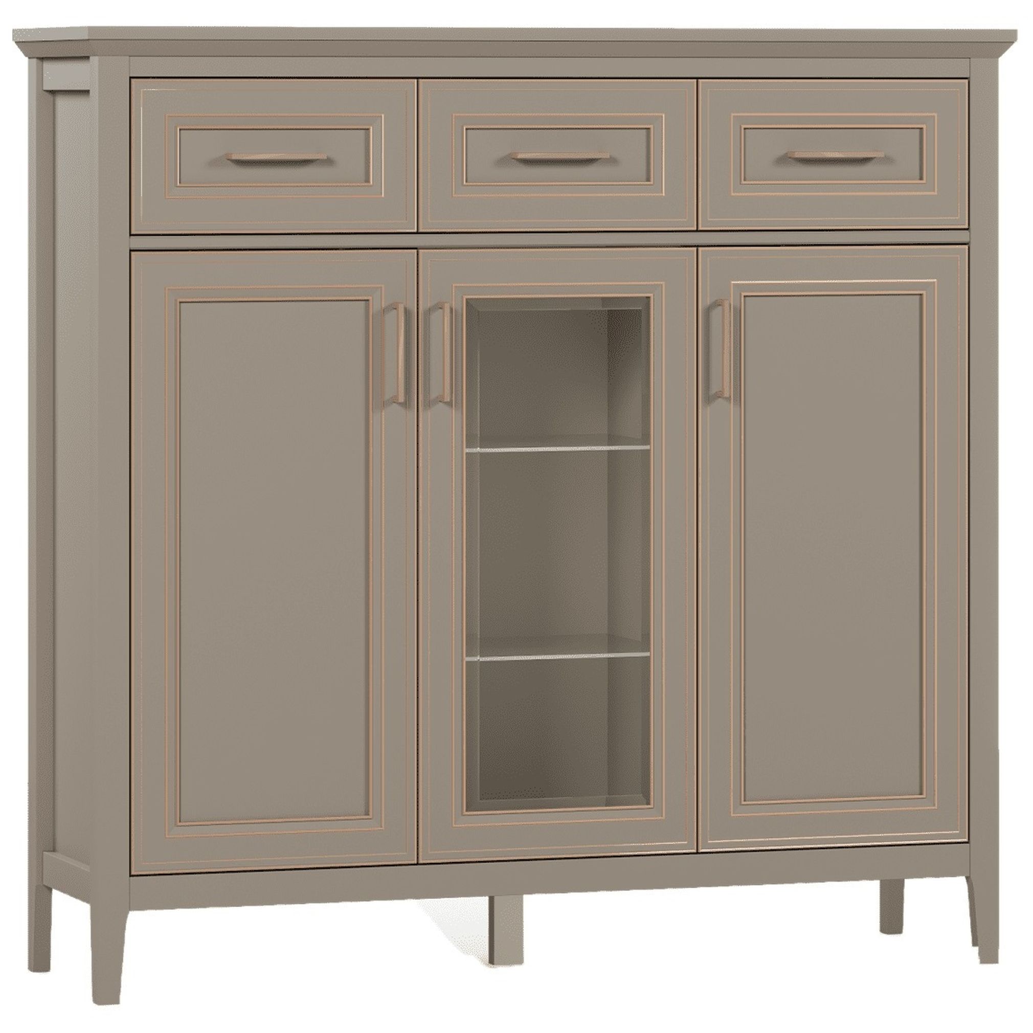 Картинка Классик тумба с витриной KOM1W2D3S интернет-магазин мебели FreeTime