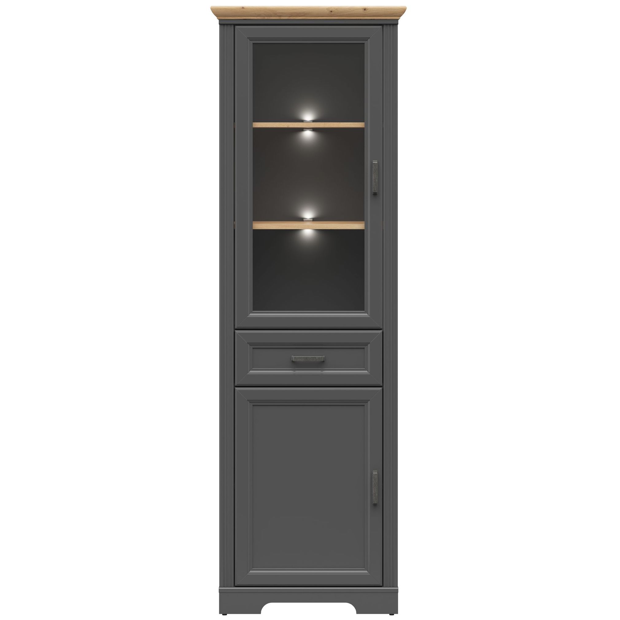 Картинка Жасмин шкаф-витрина REG1W1D1S с подсветкой интернет-магазин мебели FreeTime