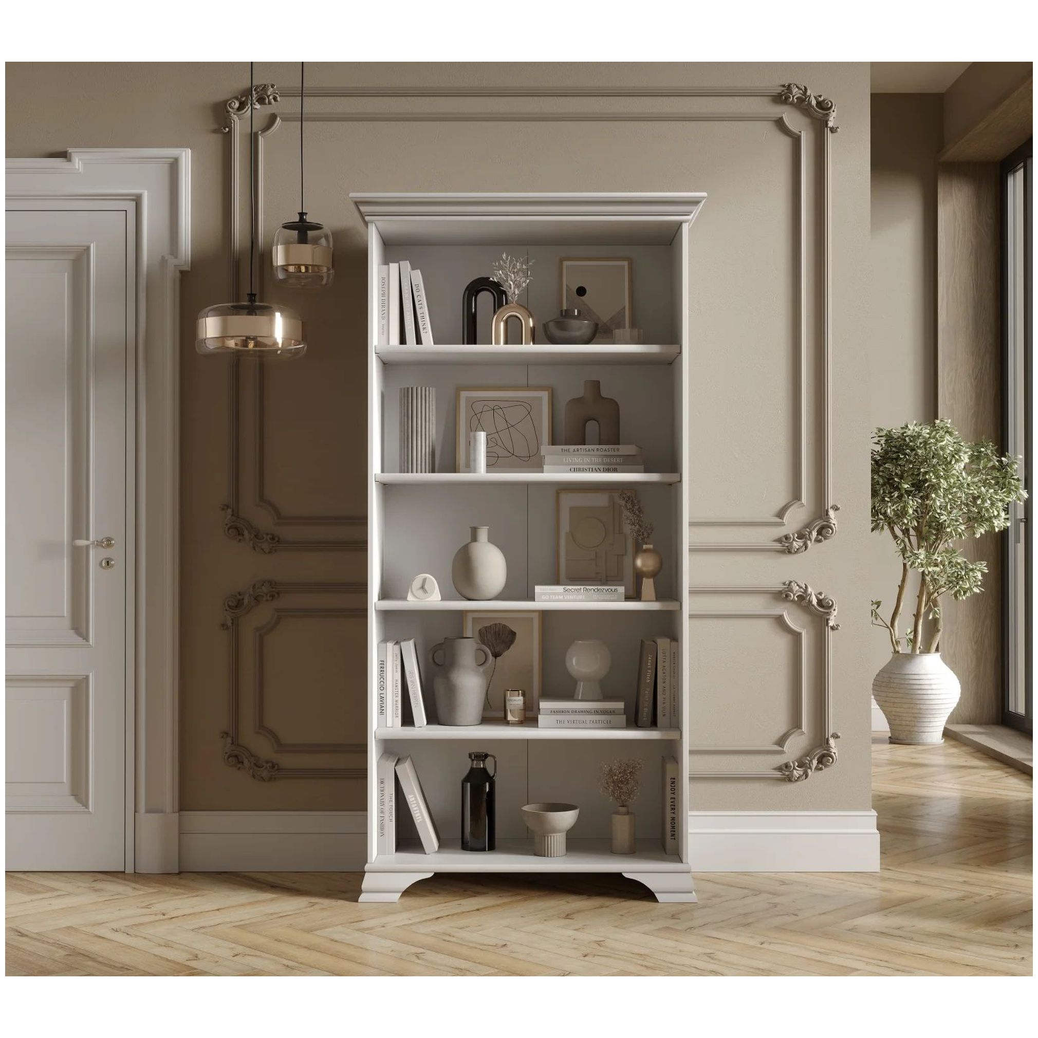 Картинка Кентаки шкаф-стеллаж REG/90 (Белый) интернет-магазин мебели FreeTime