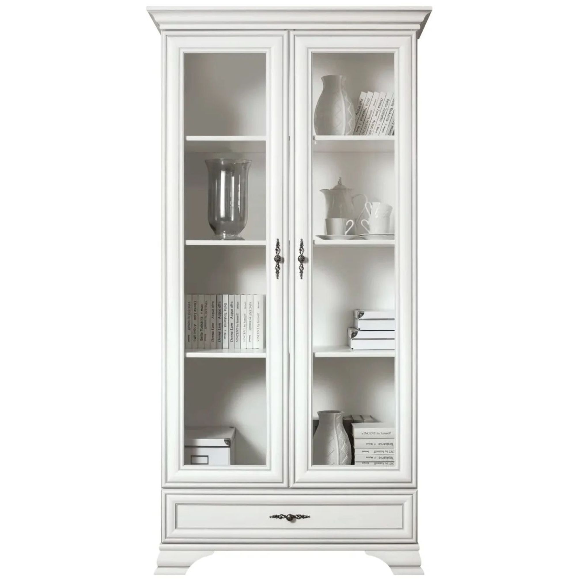 Картинка Кентаки шкаф-витрина REG2W1S (Белый) интернет-магазин мебели FreeTime