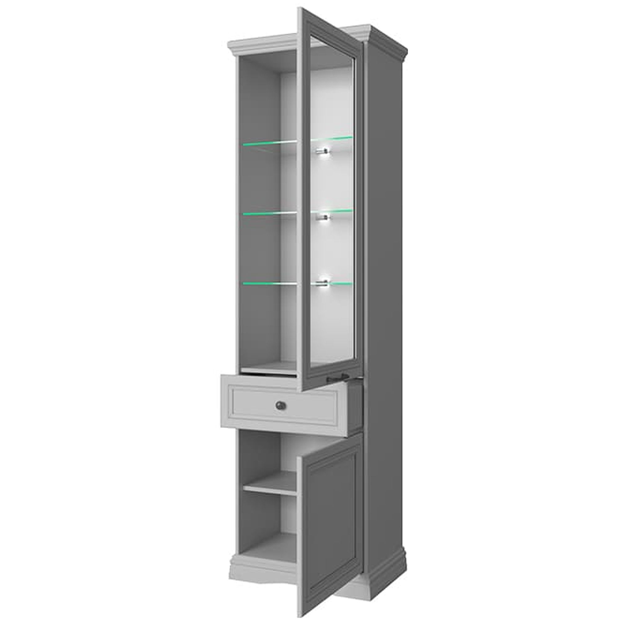 Картинка Валенсия Шкаф с витриной 1V1D1S интернет-магазин мебели FreeTime