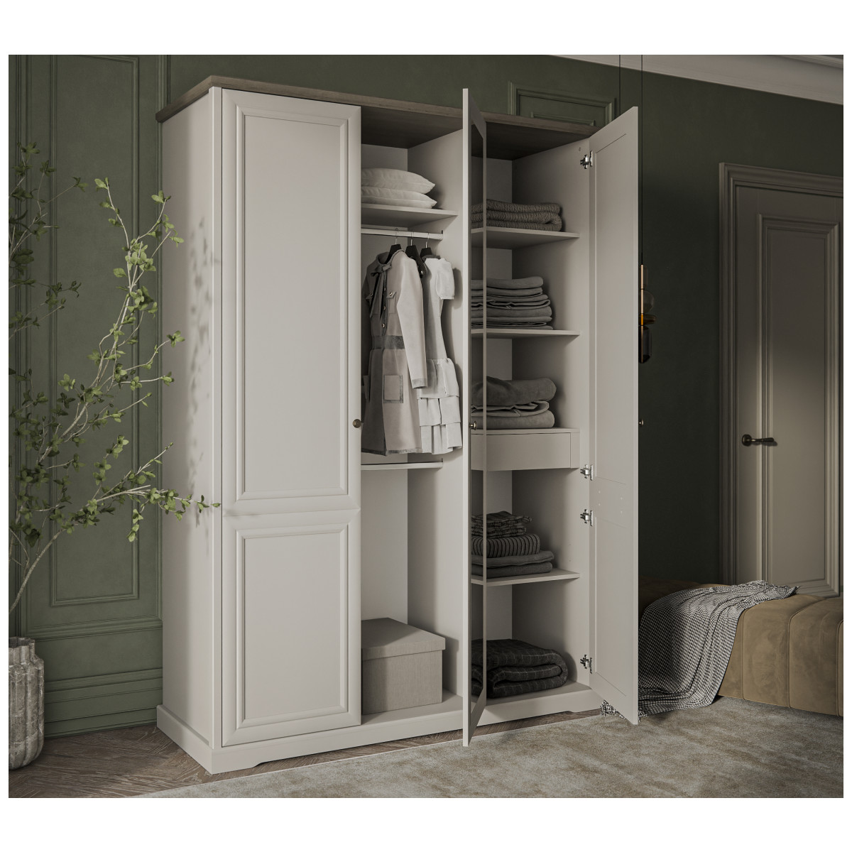 Картинка Тоскана Шкаф с зеркалом 3DG Z интернет-магазин мебели FreeTime