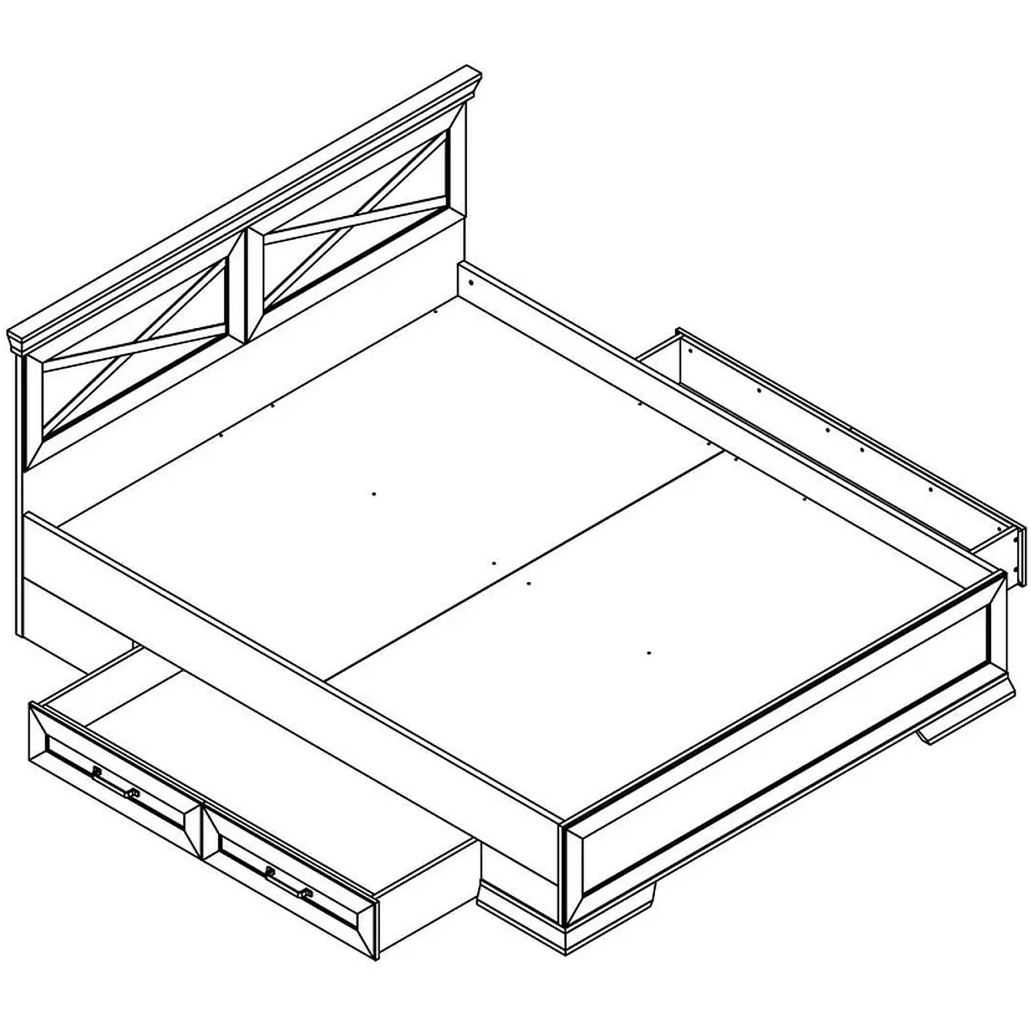 Картинка Марсель кровать LOZ160х200 + выкатные ящики интернет-магазин мебели FreeTime