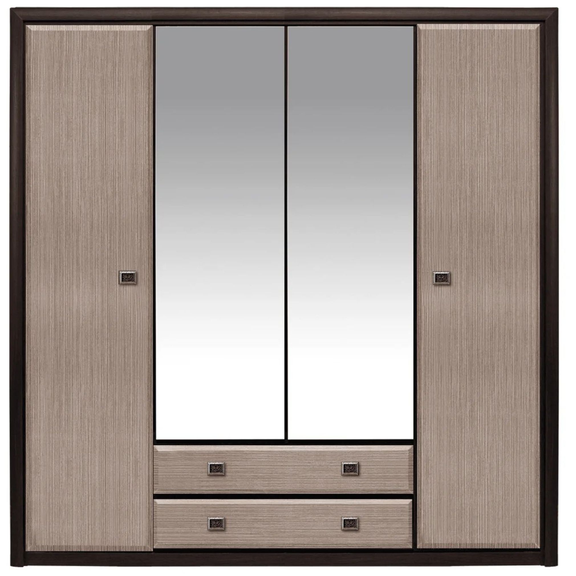 Картинка Коен шкаф с зеркалом SZF4D2S (Венге/Штрокс) интернет-магазин мебели FreeTime