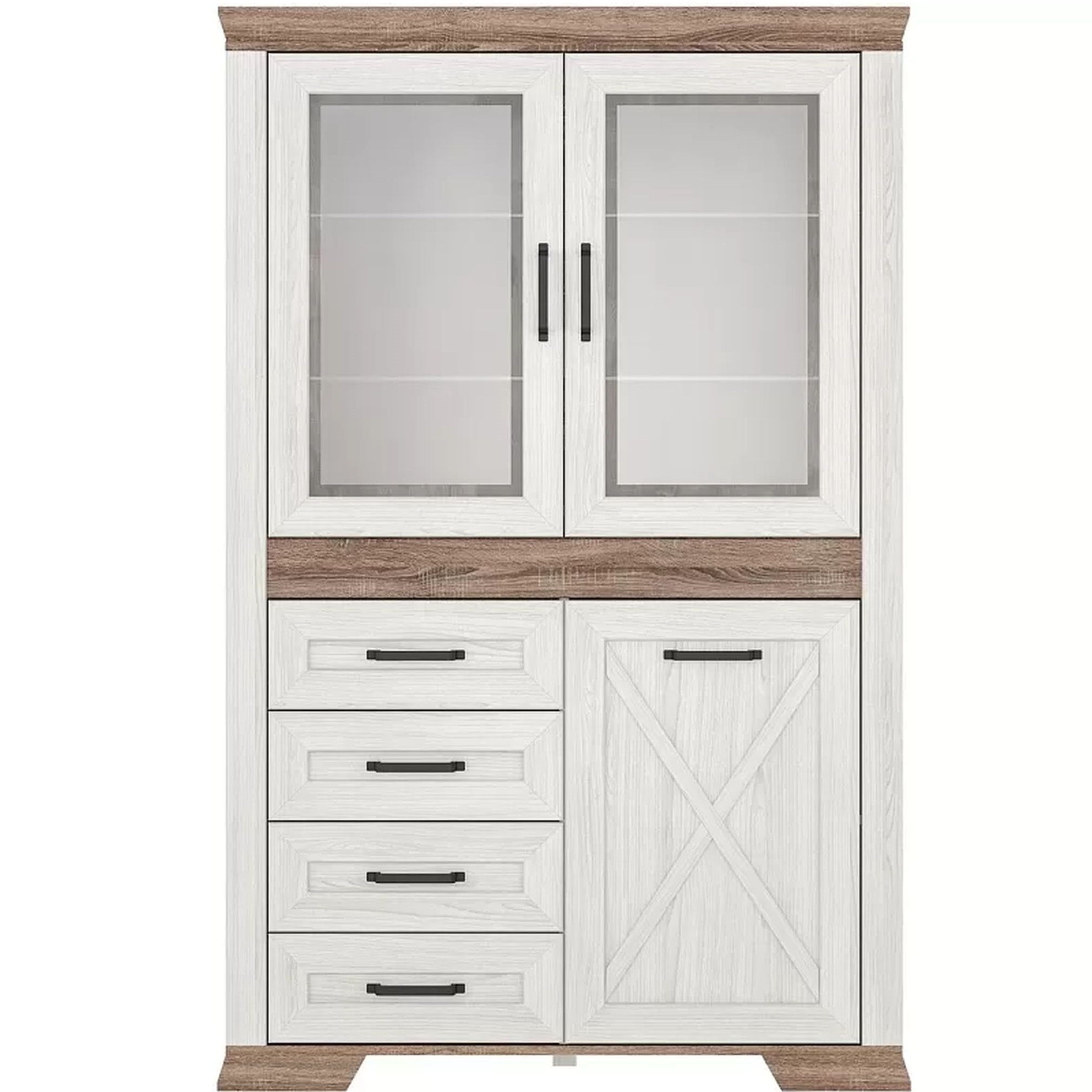 Картинка Марсель шкаф-витрина REG2W1D4S интернет-магазин мебели FreeTime