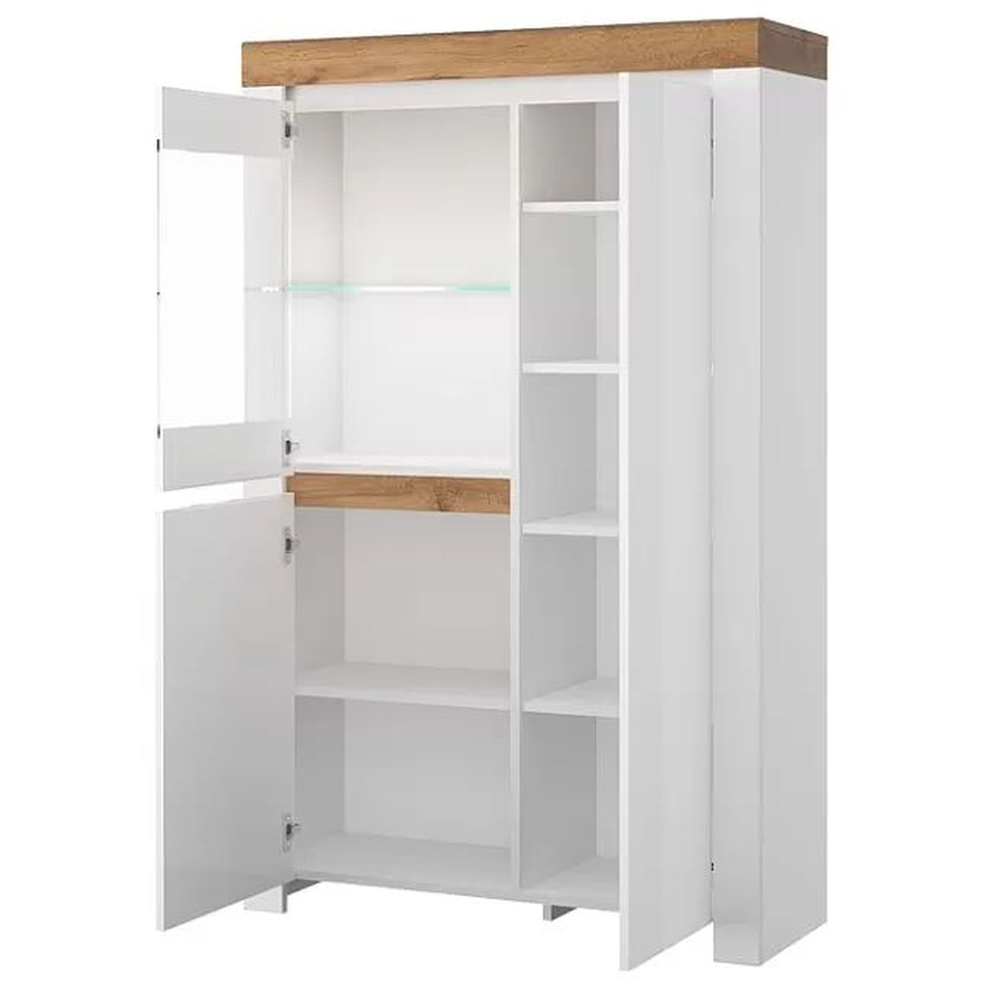 Картинка Таурус Шкаф с витриной 1V2D интернет-магазин мебели FreeTime