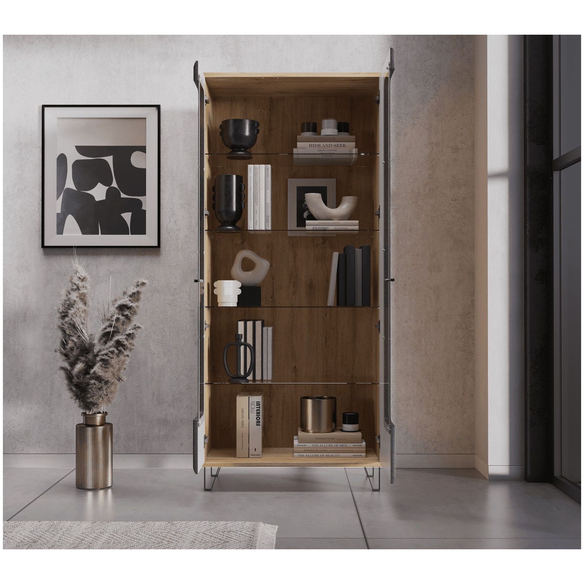 Картинка Грейс шкаф-витрина REG2W интернет-магазин мебели FreeTime