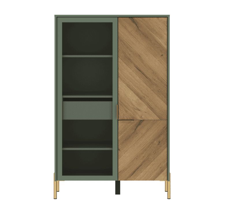 Картинка Сиена шкаф-витрина REG1W1D/140 интернет-магазин мебели FreeTime