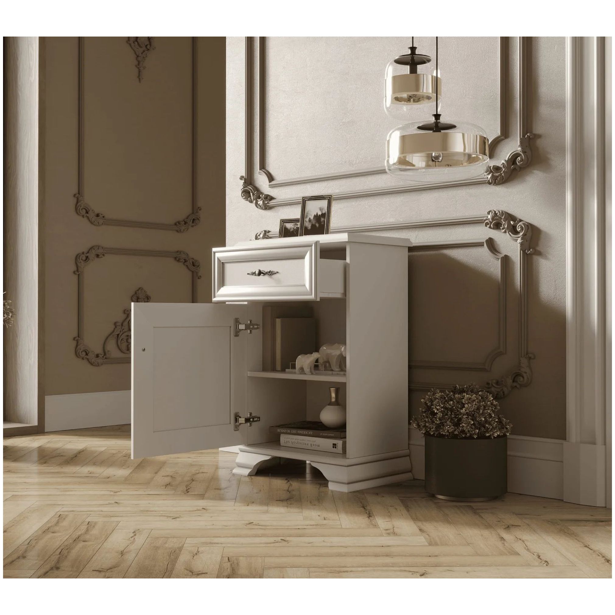 Картинка Кентаки тумба левая S320-KOM1D1S/L (Белый) интернет-магазин мебели FreeTime