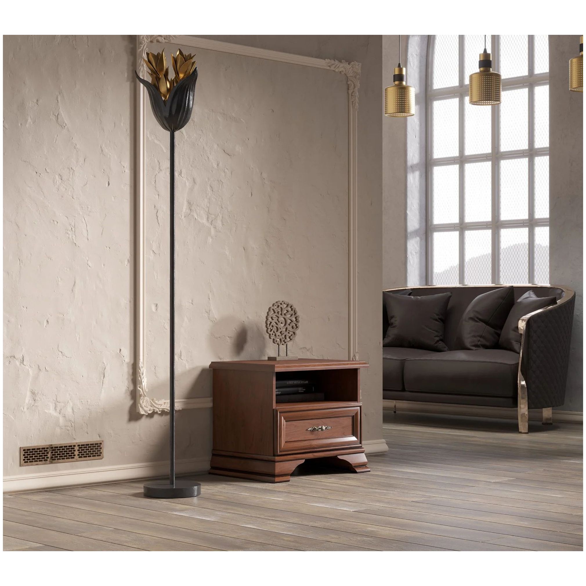 Картинка Кентаки тумба прикроватная KOM1S (Каштан) интернет-магазин мебели FreeTime