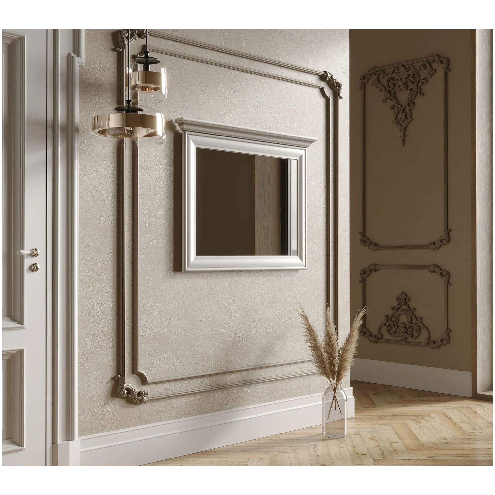 Картинка Кентаки зеркало S320-LUS/90 (Белый) интернет-магазин мебели FreeTime