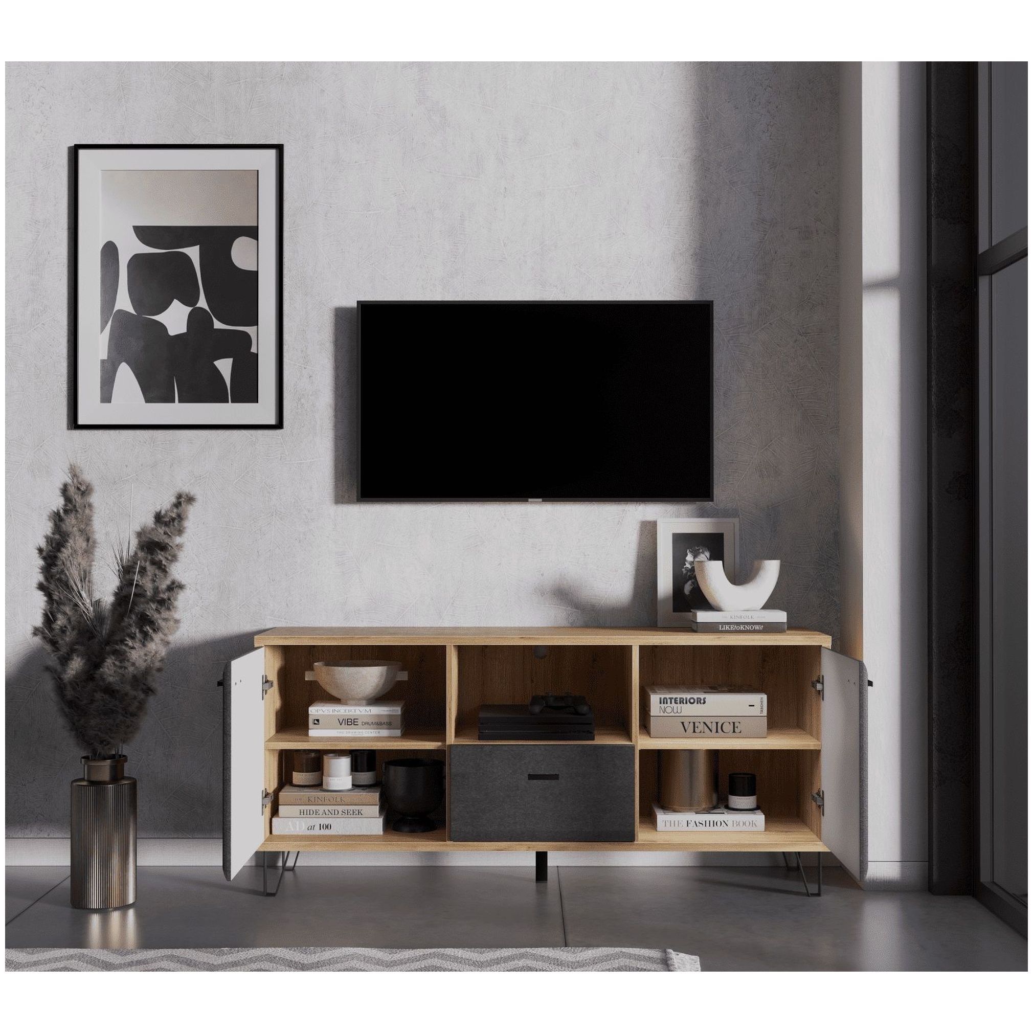 Картинка Грейс ТВ тумба RTV2D1S интернет-магазин мебели FreeTime