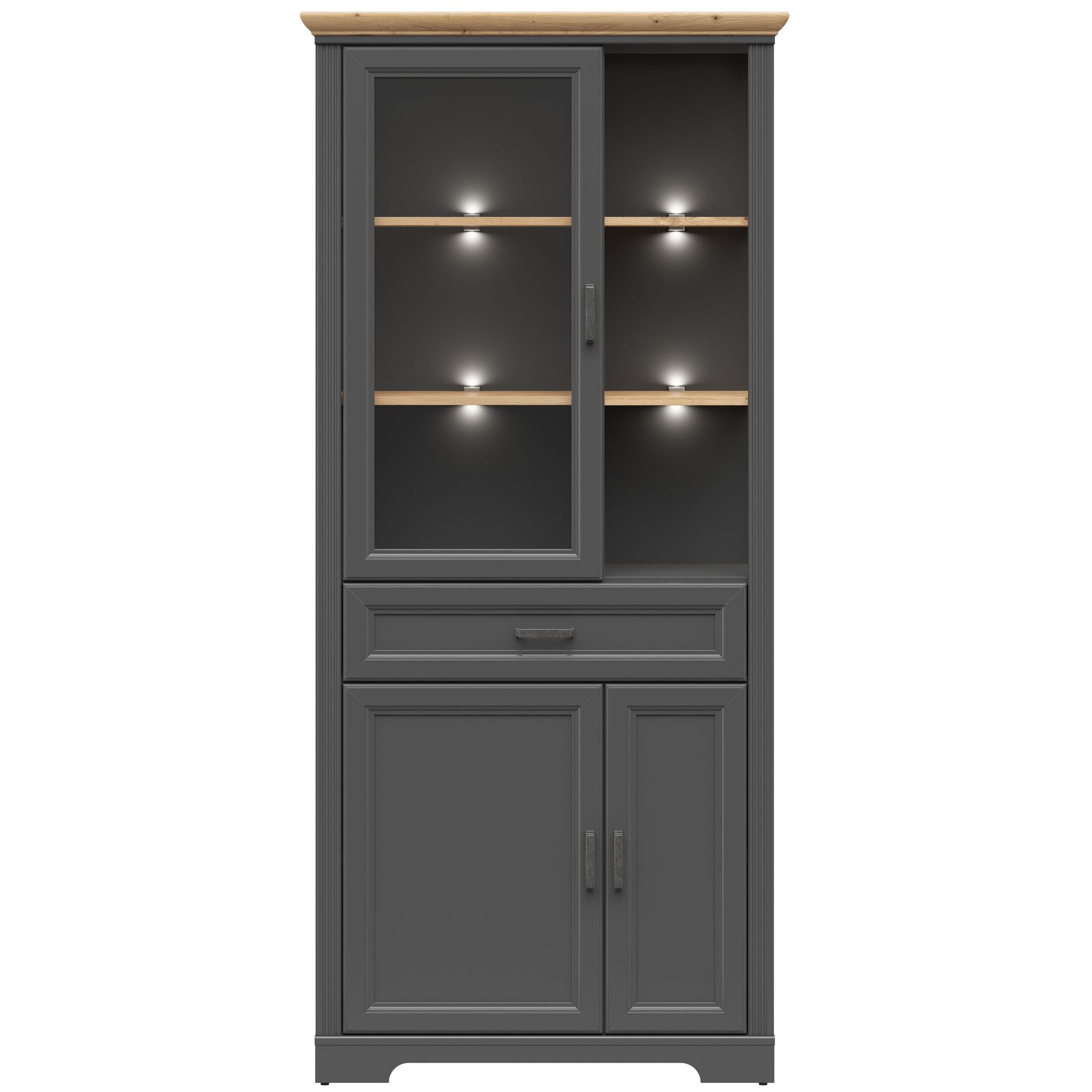 Картинка Жасмин шкаф-витрина REG1W2D1S с подсветкой интернет-магазин мебели FreeTime