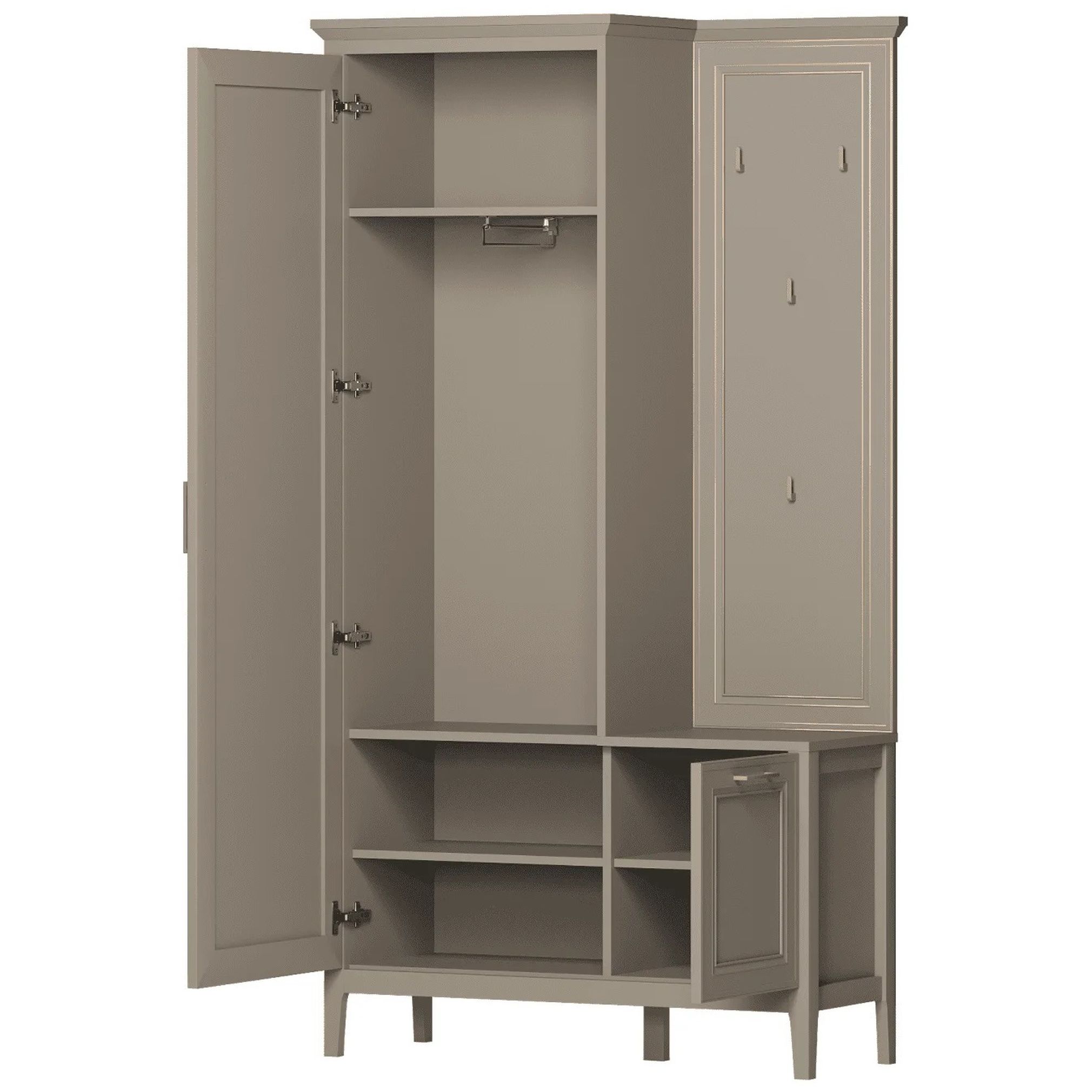 Картинка Классик шкаф с вешалкой и зеркалом PPK/L интернет-магазин мебели FreeTime