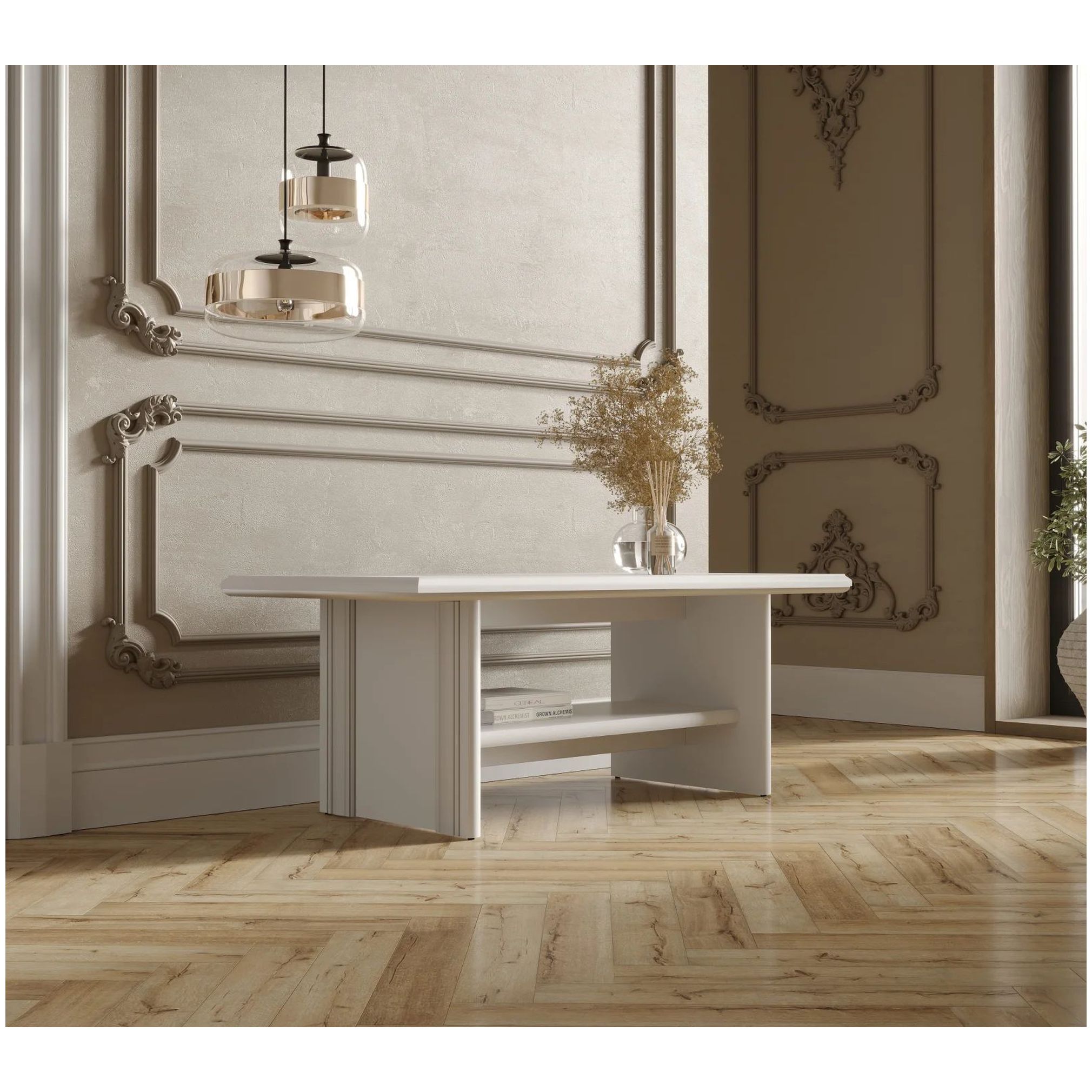 Картинка Кентаки стол журнальный S320-LAW (Белый) интернет-магазин мебели FreeTime