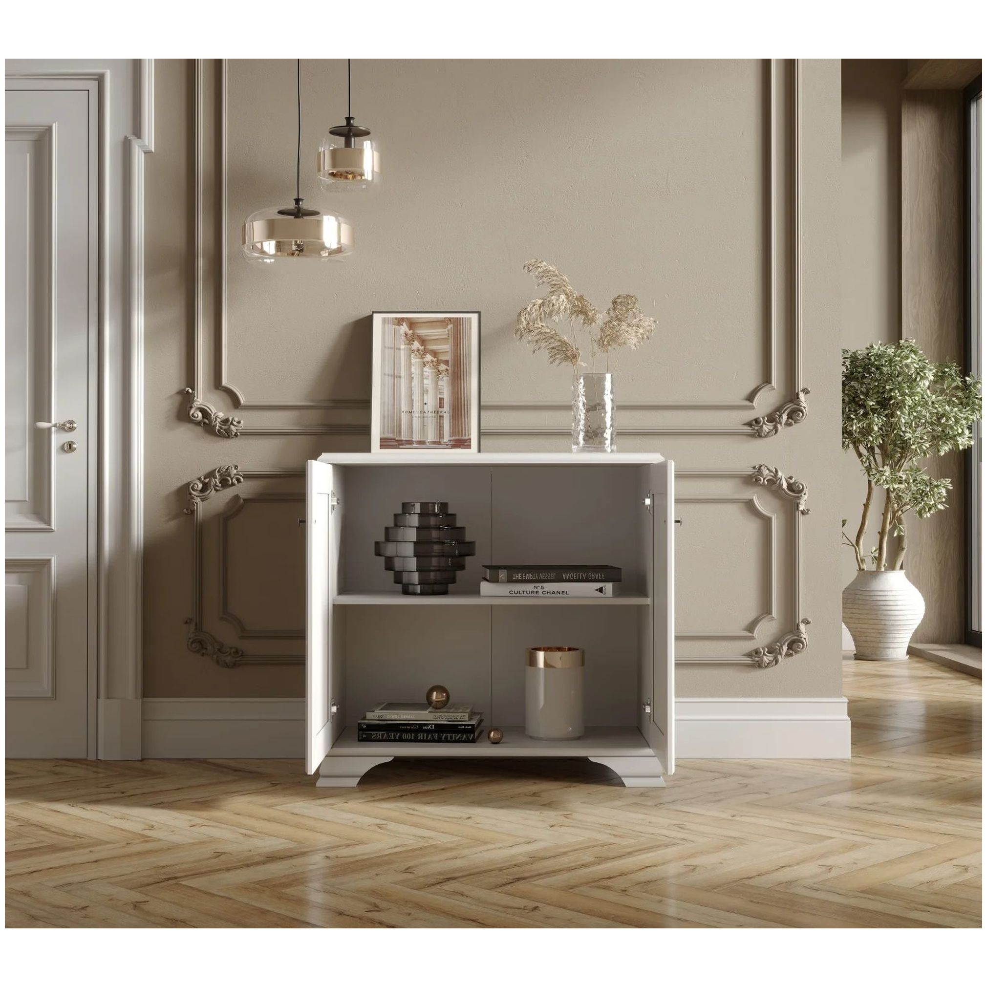 Картинка Кентаки тумба S320-KOM2D (Белый) интернет-магазин мебели FreeTime