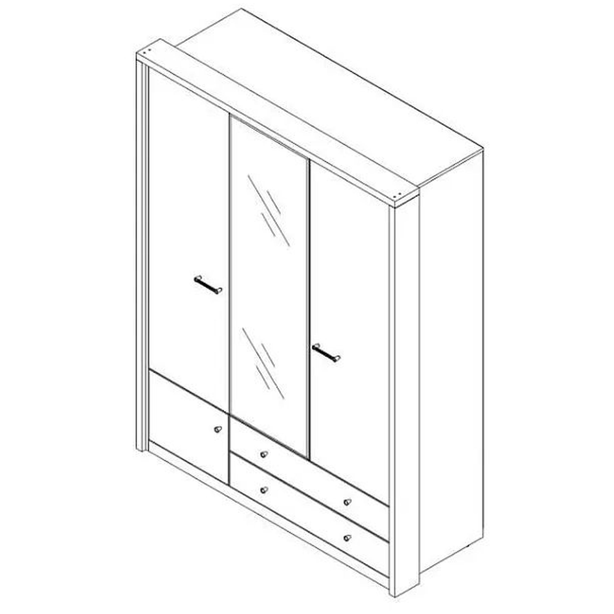 Картинка Джагер Шкаф с зеркалом 3DG2S Z интернет-магазин мебели FreeTime