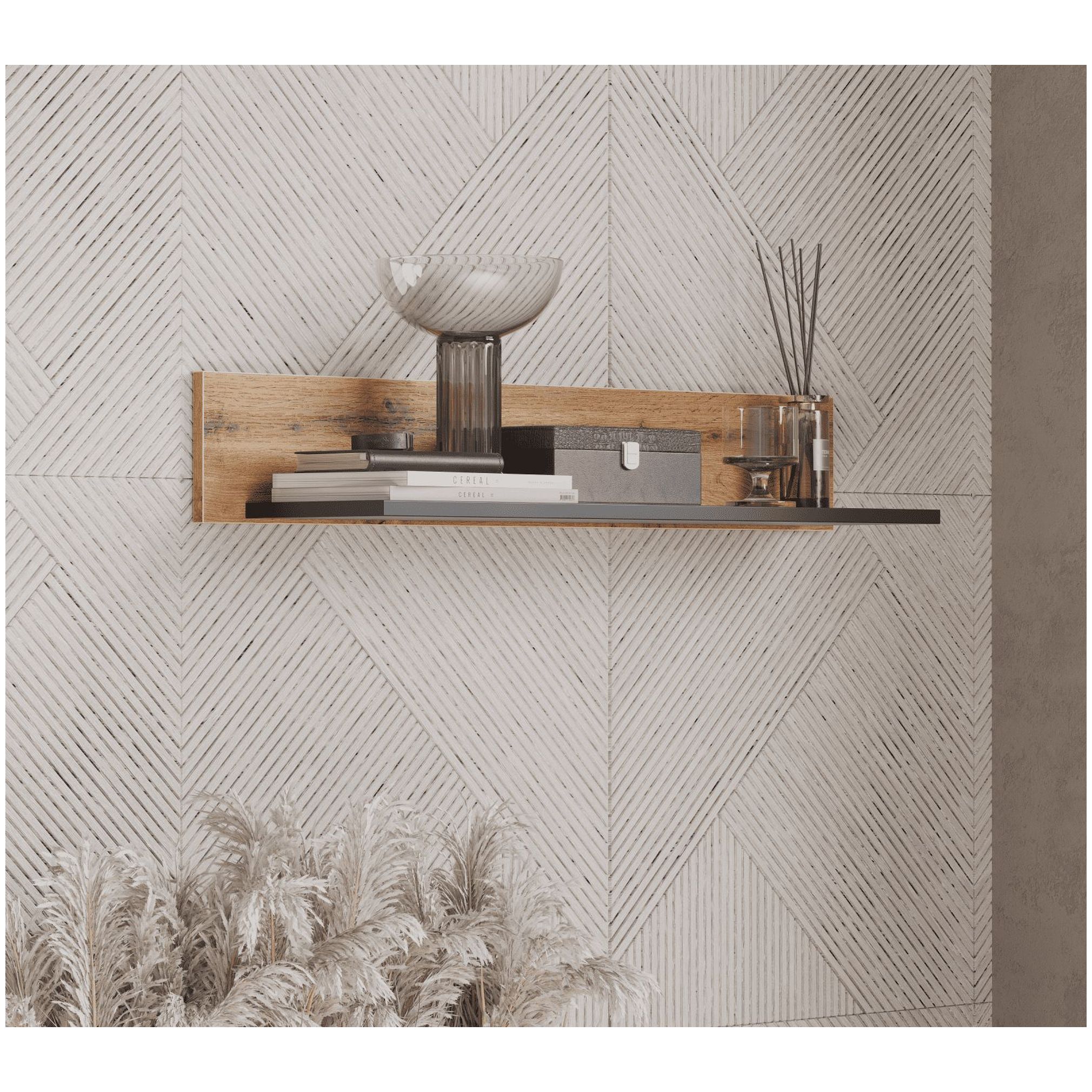 Картинка Лофт полка P/90 (Дуб вотан) интернет-магазин мебели FreeTime