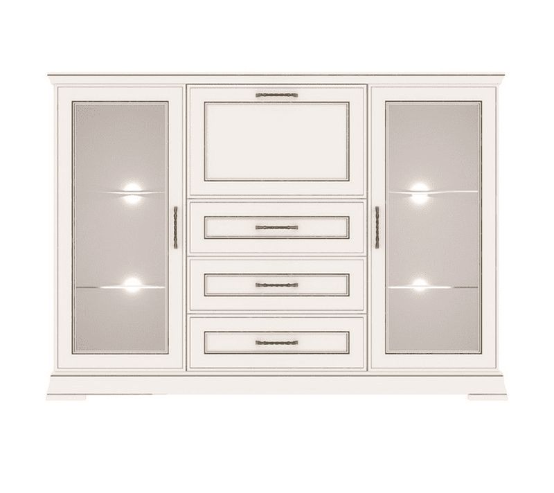 Картинка Флоренция тумба с витриной KOM2W3S1B с подсветкой интернет-магазин мебели FreeTime