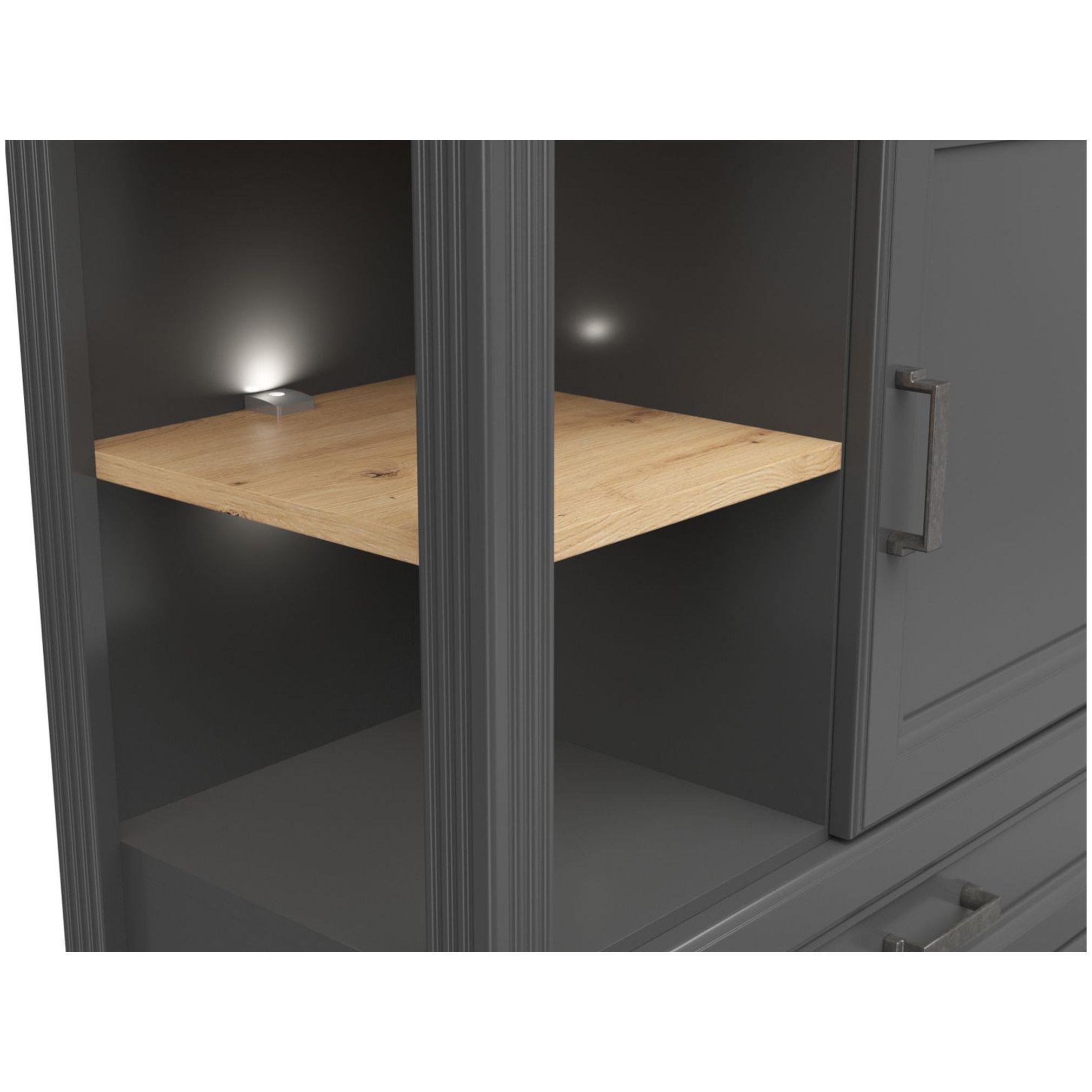 Картинка Жасмин шкаф-витрина REG3D1S с подсветкой интернет-магазин мебели FreeTime