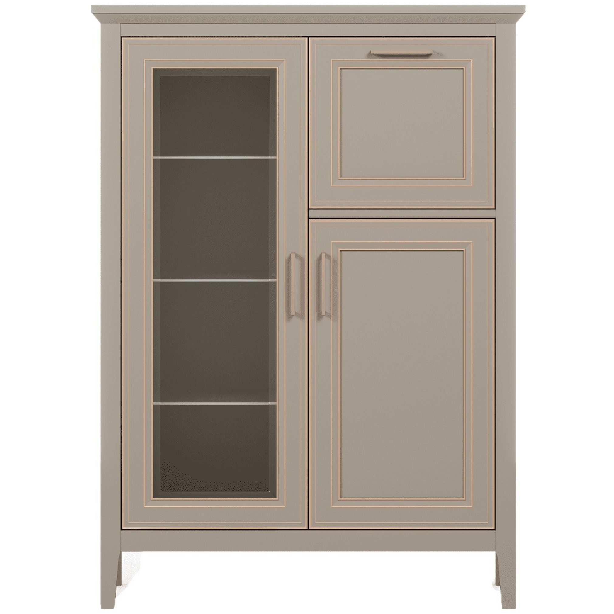 Картинка Классик тумба с витриной KOM1W1D1B интернет-магазин мебели FreeTime