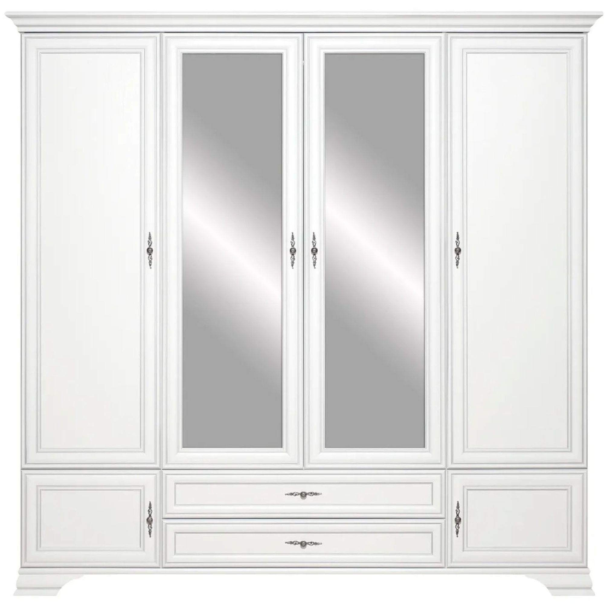 Картинка Кентаки шкаф с зеркалом SZF6D2S (Белый) интернет-магазин мебели FreeTime