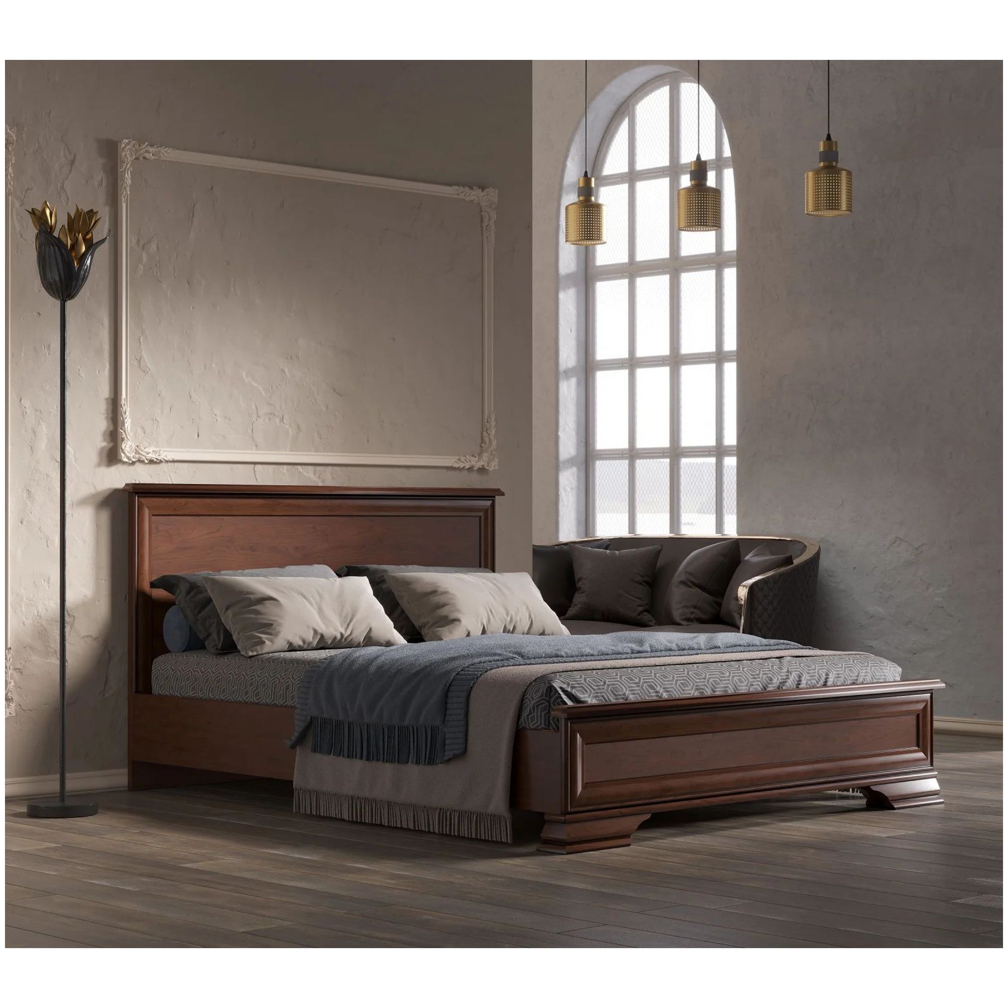 Картинка Кентаки кровать LOZ160х200 (Каштан) интернет-магазин мебели FreeTime