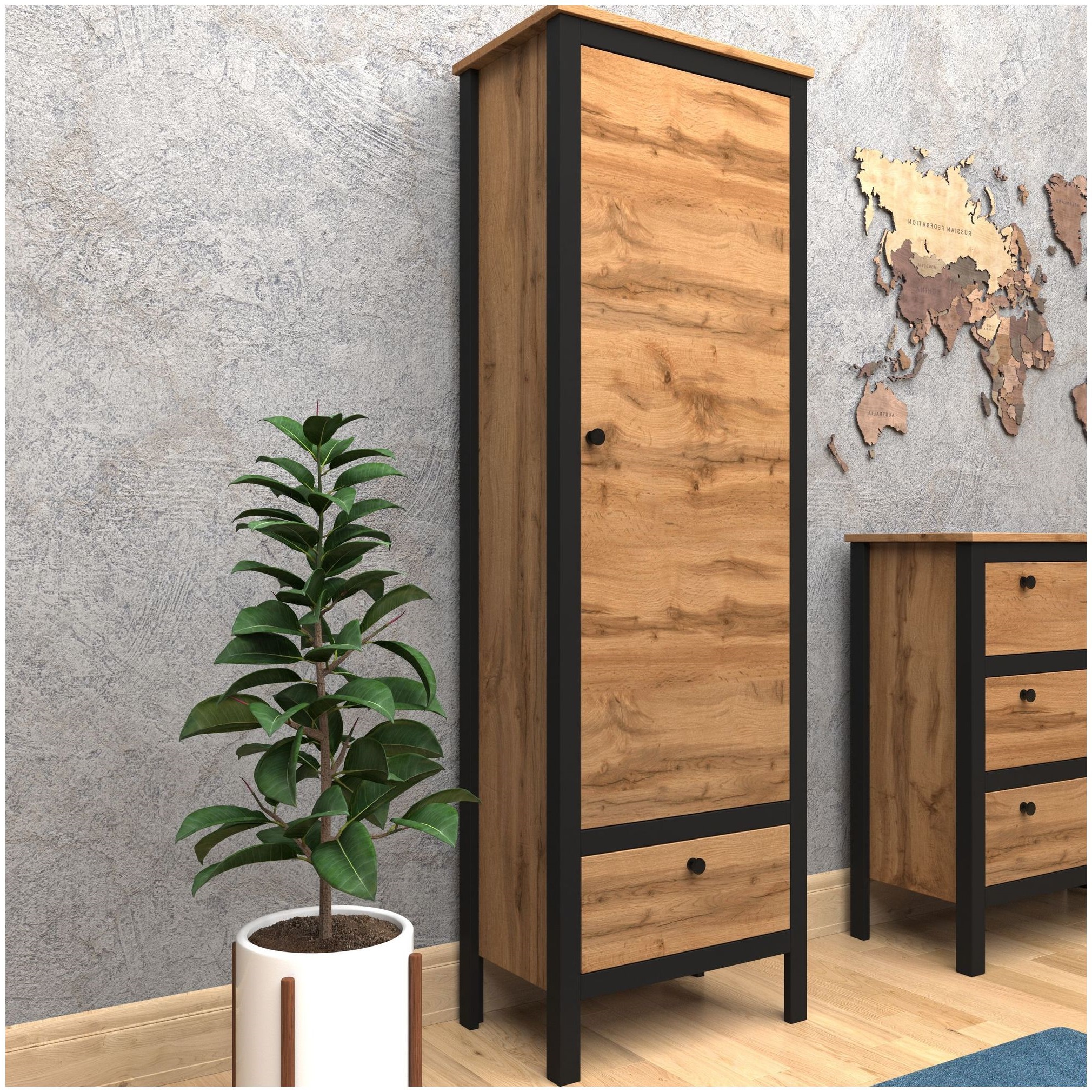 Картинка Лофт шкаф-пенал REG1D1S интернет-магазин мебели FreeTime