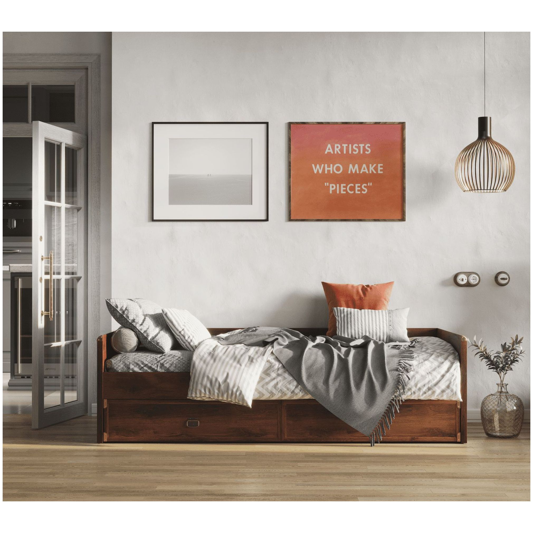 Картинка Индиана кровать JLOZ1S 90 (Дуб саттер) интернет-магазин мебели FreeTime