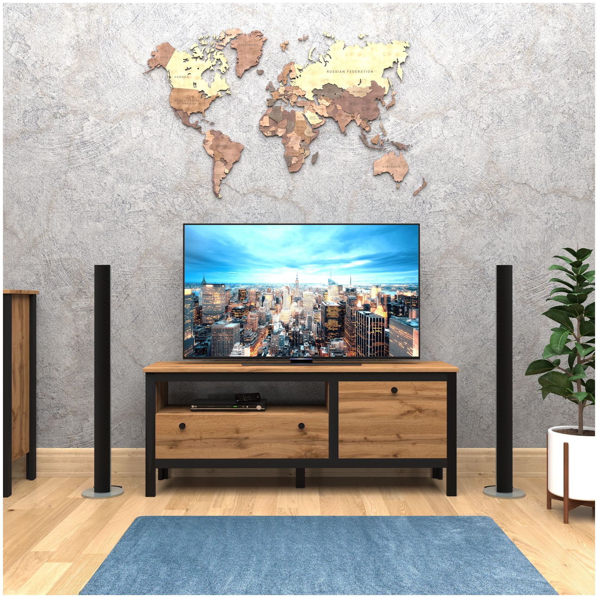 Картинка Лофт тумба RTV1D1S интернет-магазин мебели FreeTime