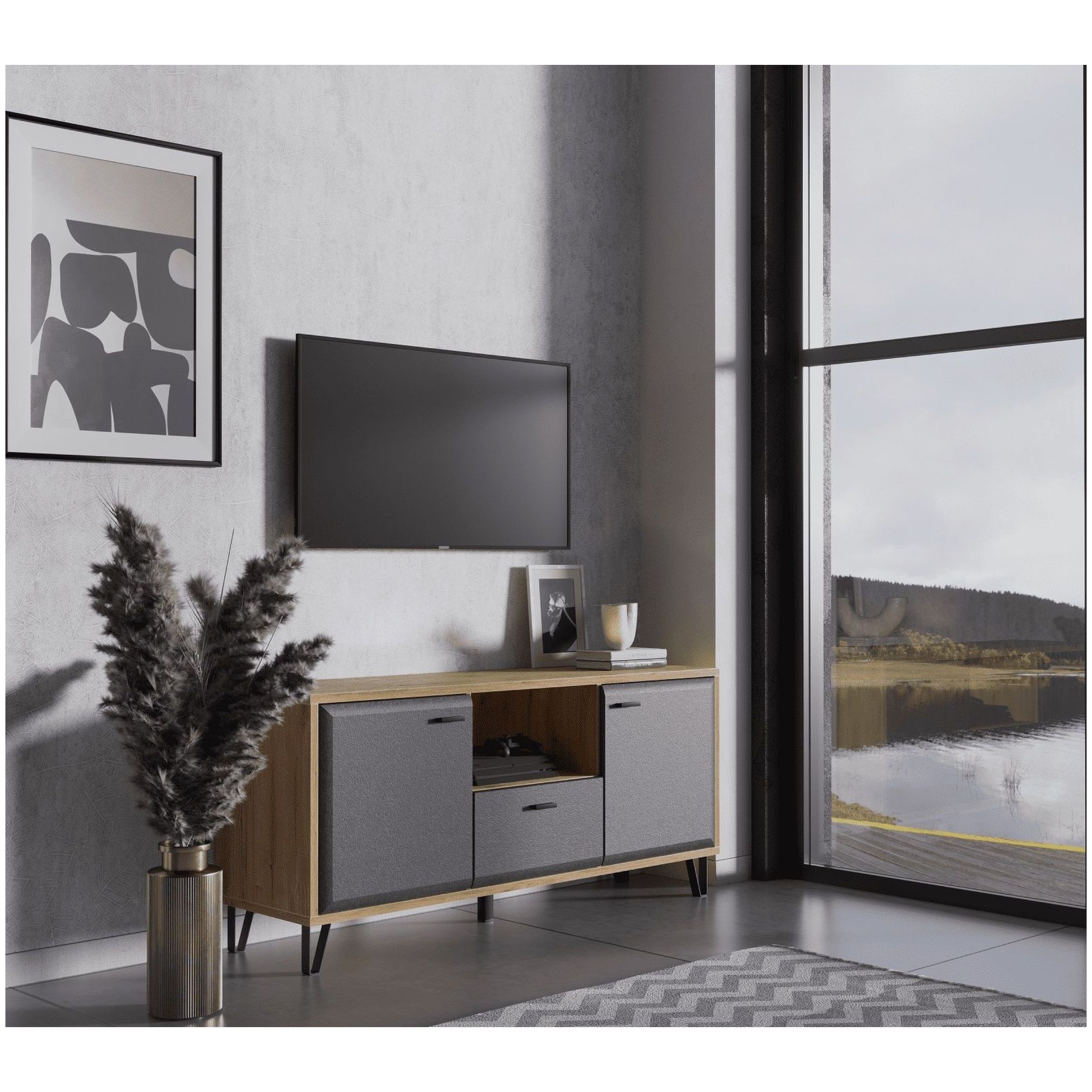 Картинка Грейс ТВ тумба RTV2D1S интернет-магазин мебели FreeTime