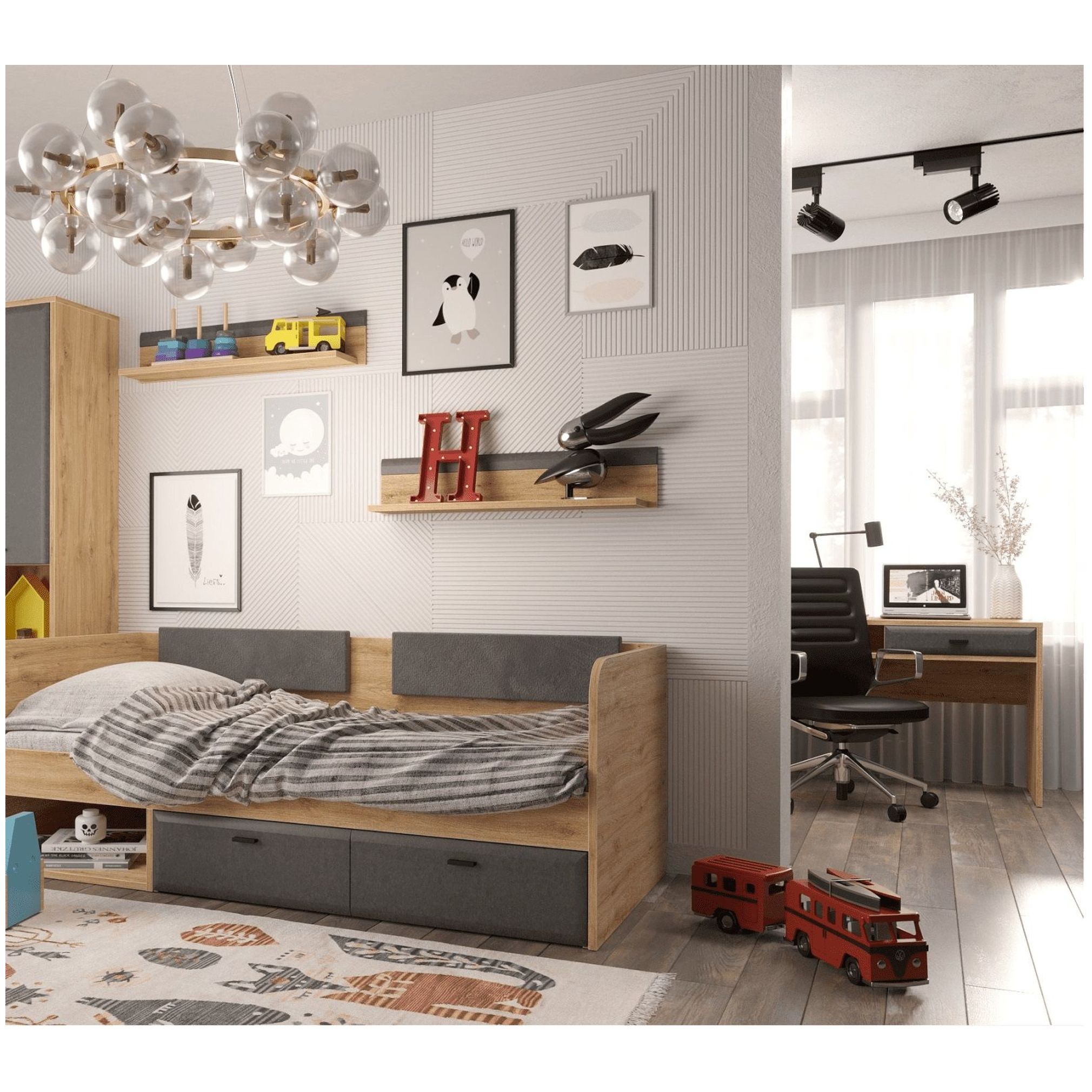 Картинка Грейс стол письменный BIU1S интернет-магазин мебели FreeTime