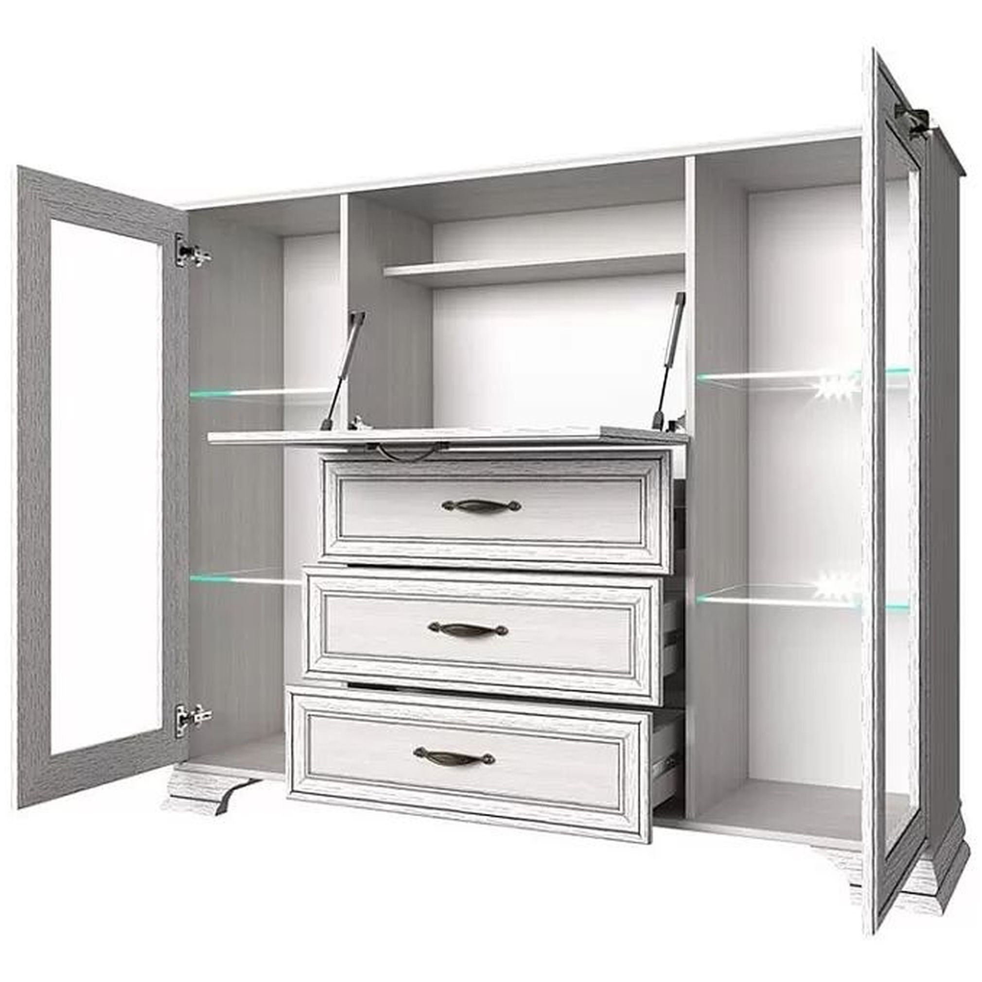 Картинка Тиффани Тумба  с витриной 2V1D3S интернет-магазин мебели FreeTime