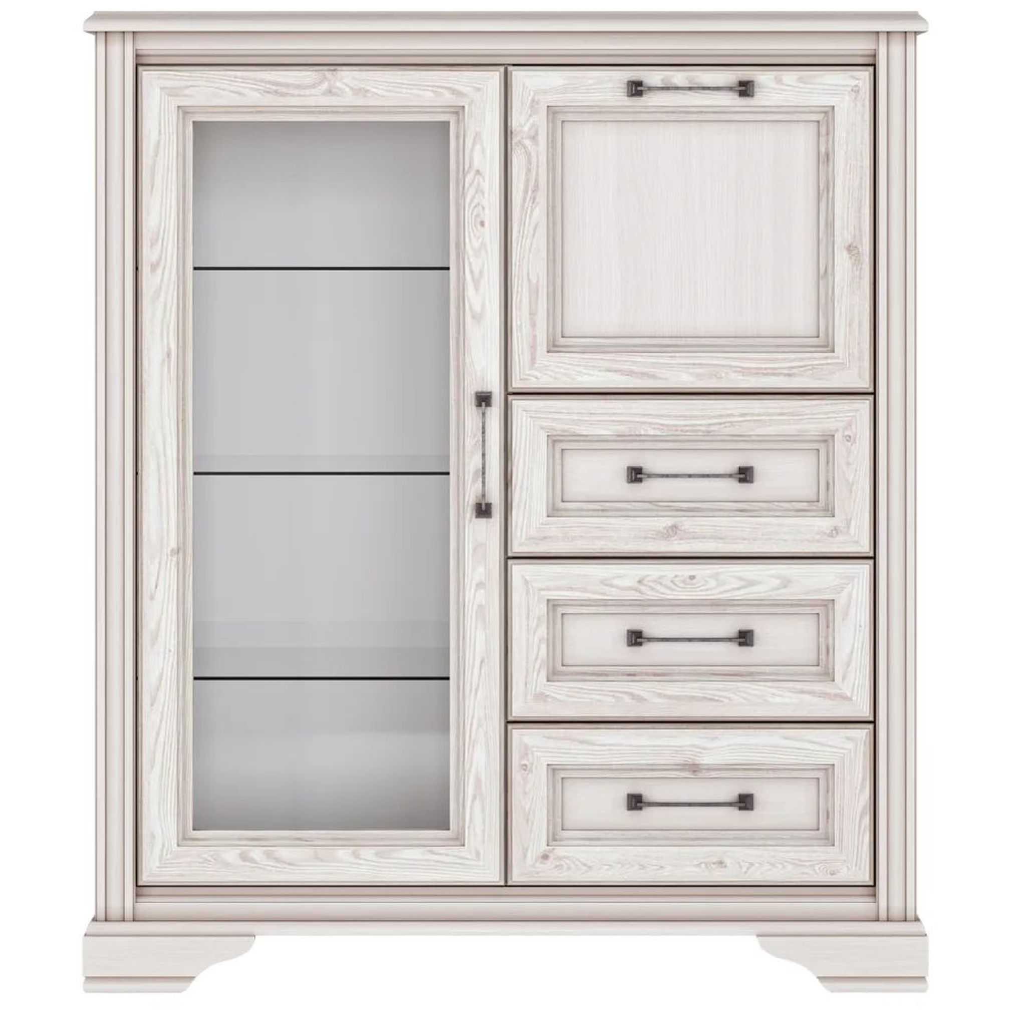 Картинка Стилиус тумба с витриной KOM1W1B3S интернет-магазин мебели FreeTime