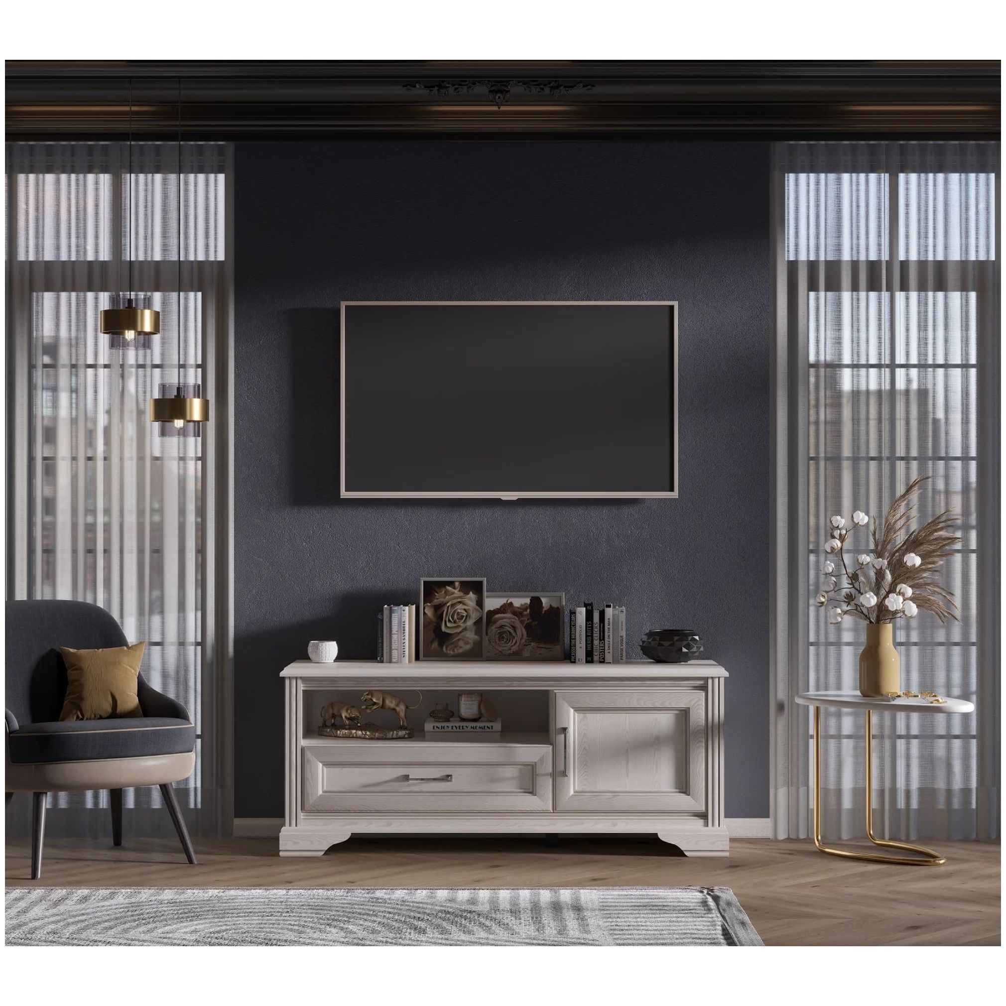 Картинка Стилиус ТВ тумба RTV1D1S интернет-магазин мебели FreeTime