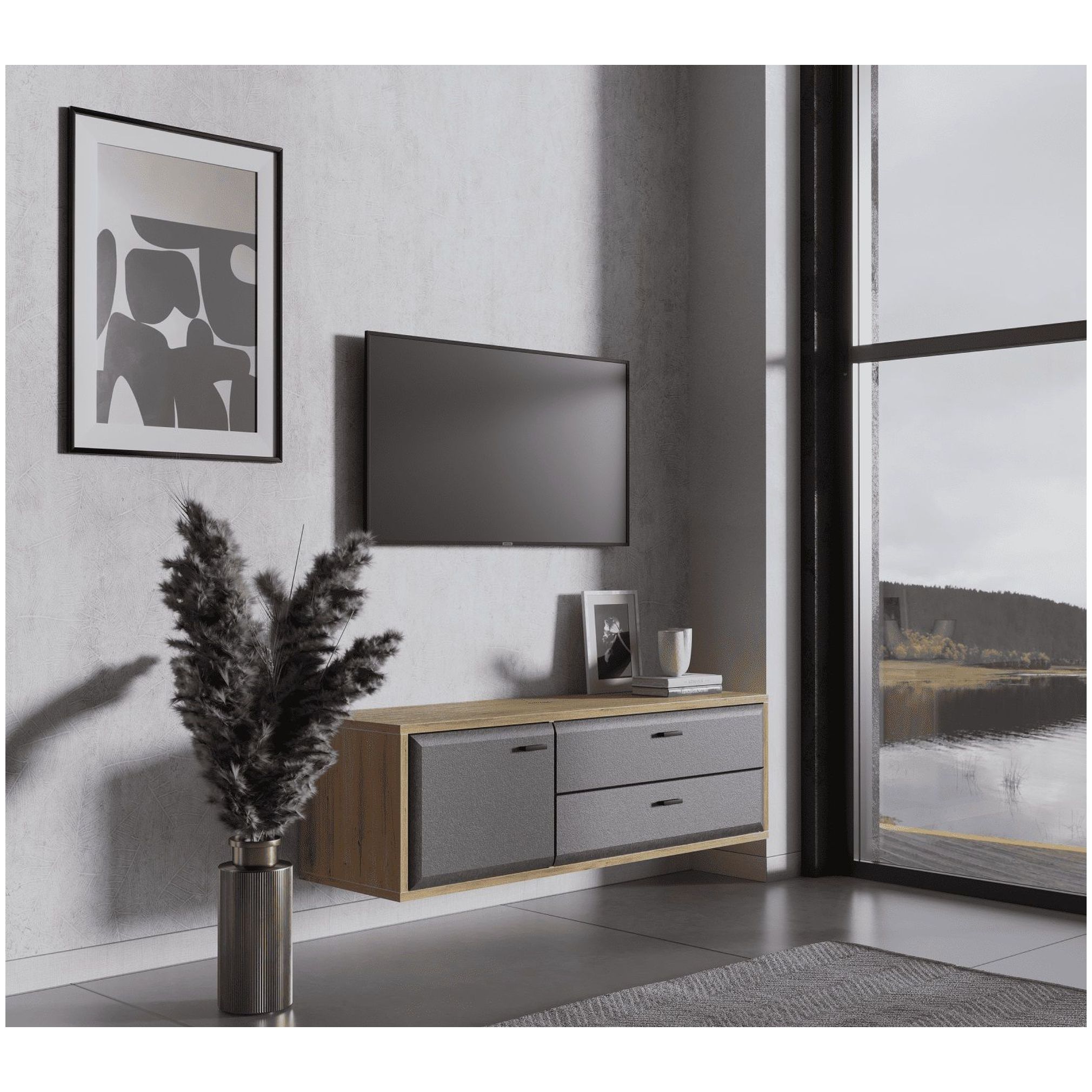 Картинка Грейс тумба навесная RTV1D2S интернет-магазин мебели FreeTime