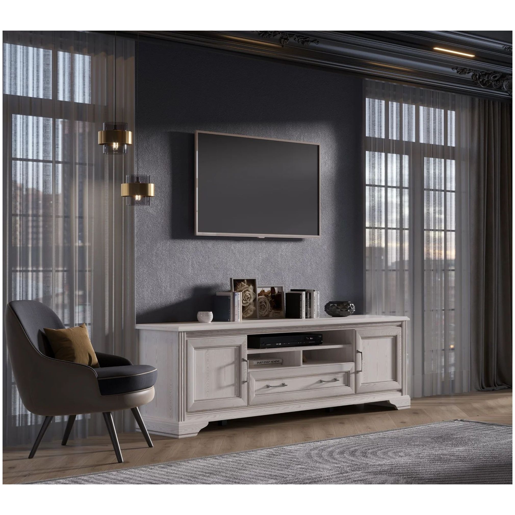 Картинка Стилиус ТВ тумба RTV2D1S интернет-магазин мебели FreeTime