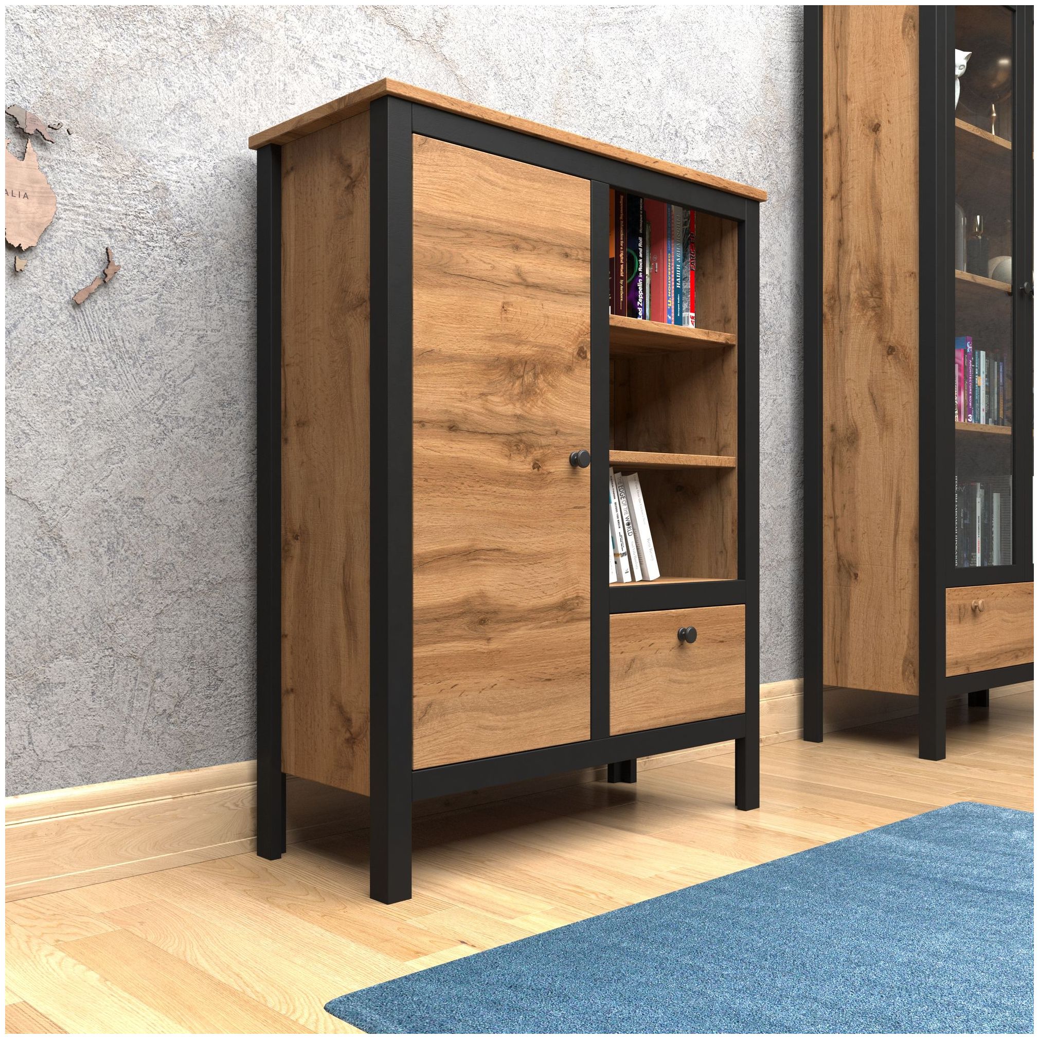 Картинка Лофт тумба высокая REG1D1S/90 интернет-магазин мебели FreeTime