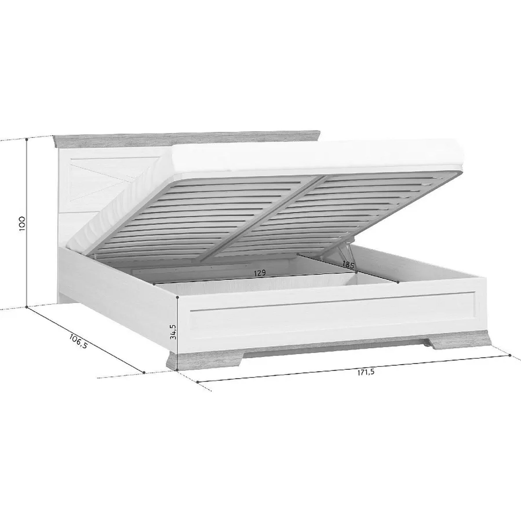 Картинка Марсель кровать LOZ160х200 с подъемным механизмом интернет-магазин мебели FreeTime