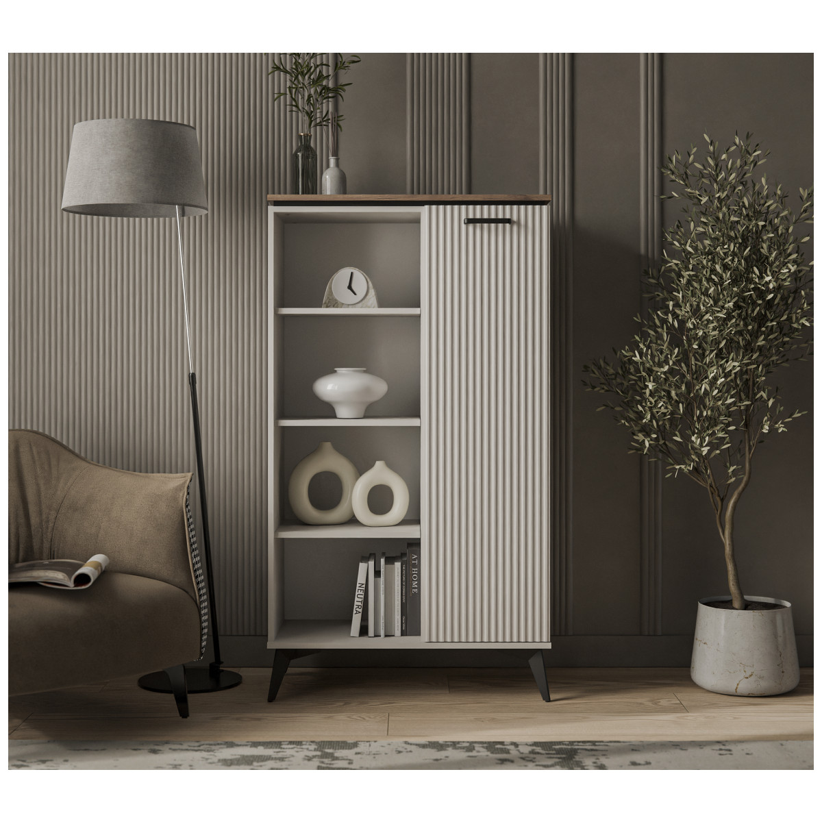 Картинка Винати Шкаф открытый 1D P интернет-магазин мебели FreeTime