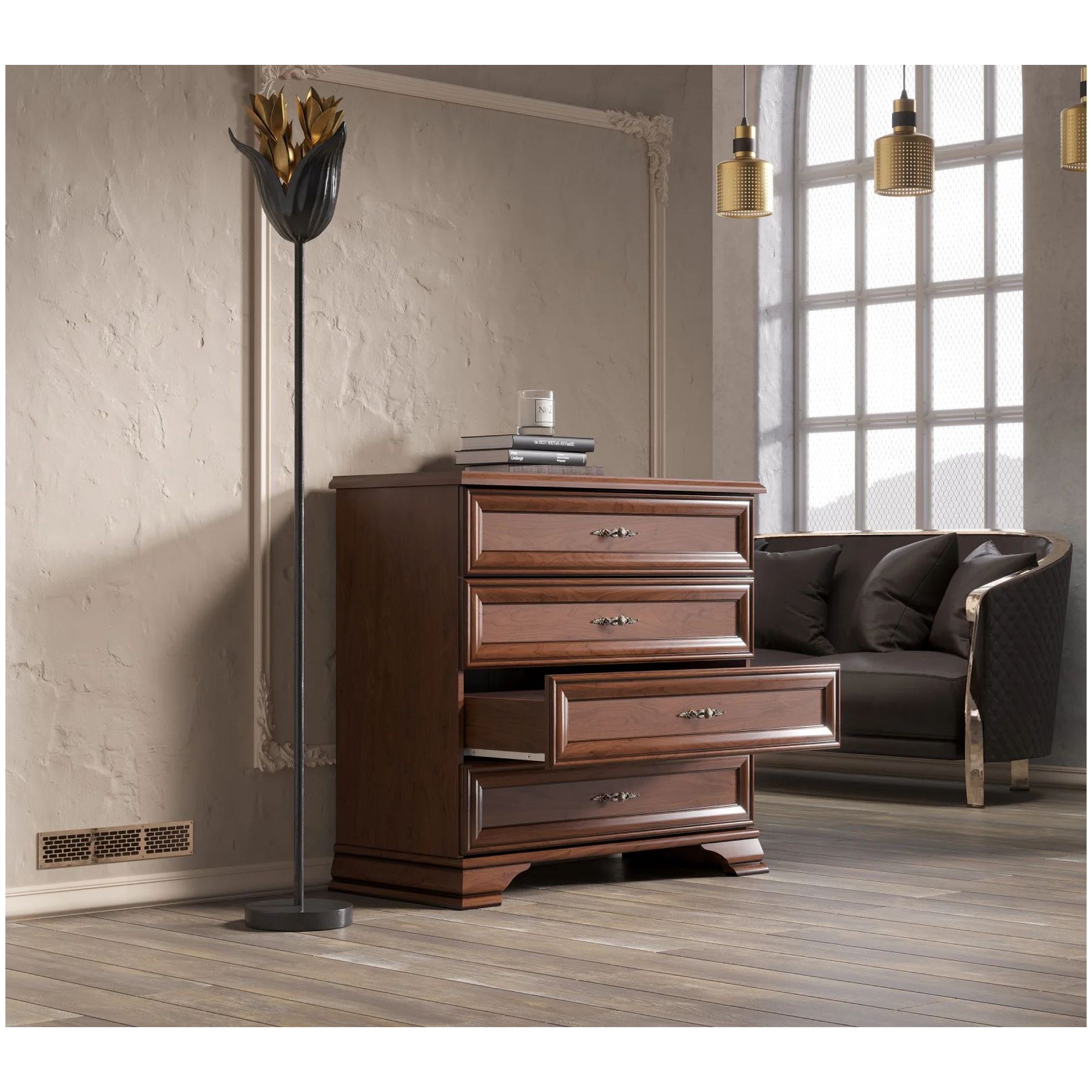 Картинка Кентаки комод KOM4S (Каштан) интернет-магазин мебели FreeTime