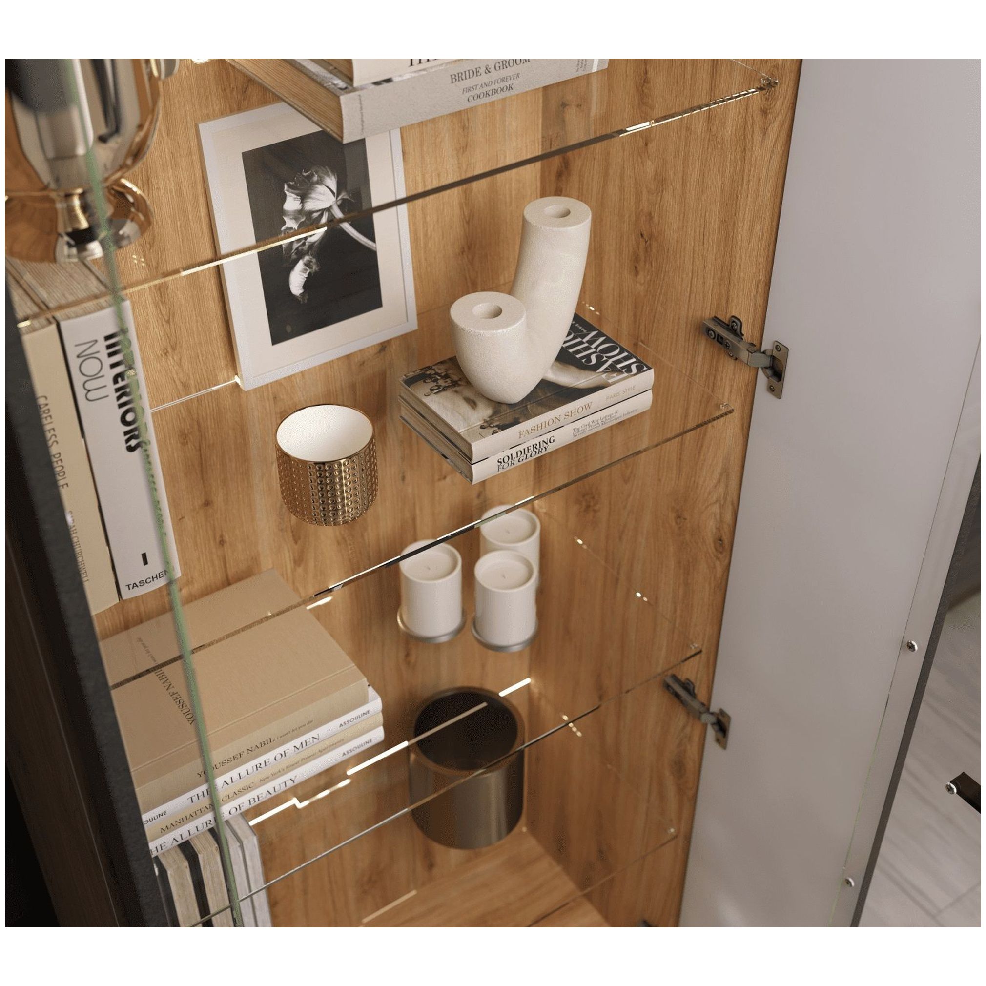 Картинка Грейс шкаф-витрина REG2W интернет-магазин мебели FreeTime