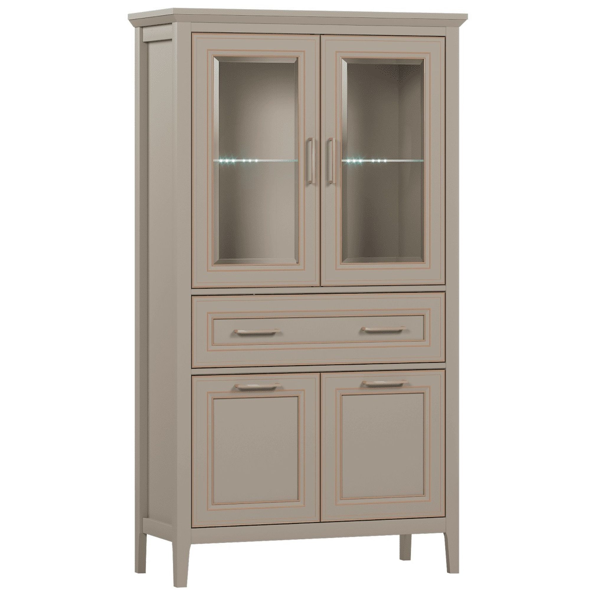 Картинка Классик шкаф-витрина REG2W2D1S/170 с подсветкой интернет-магазин мебели FreeTime