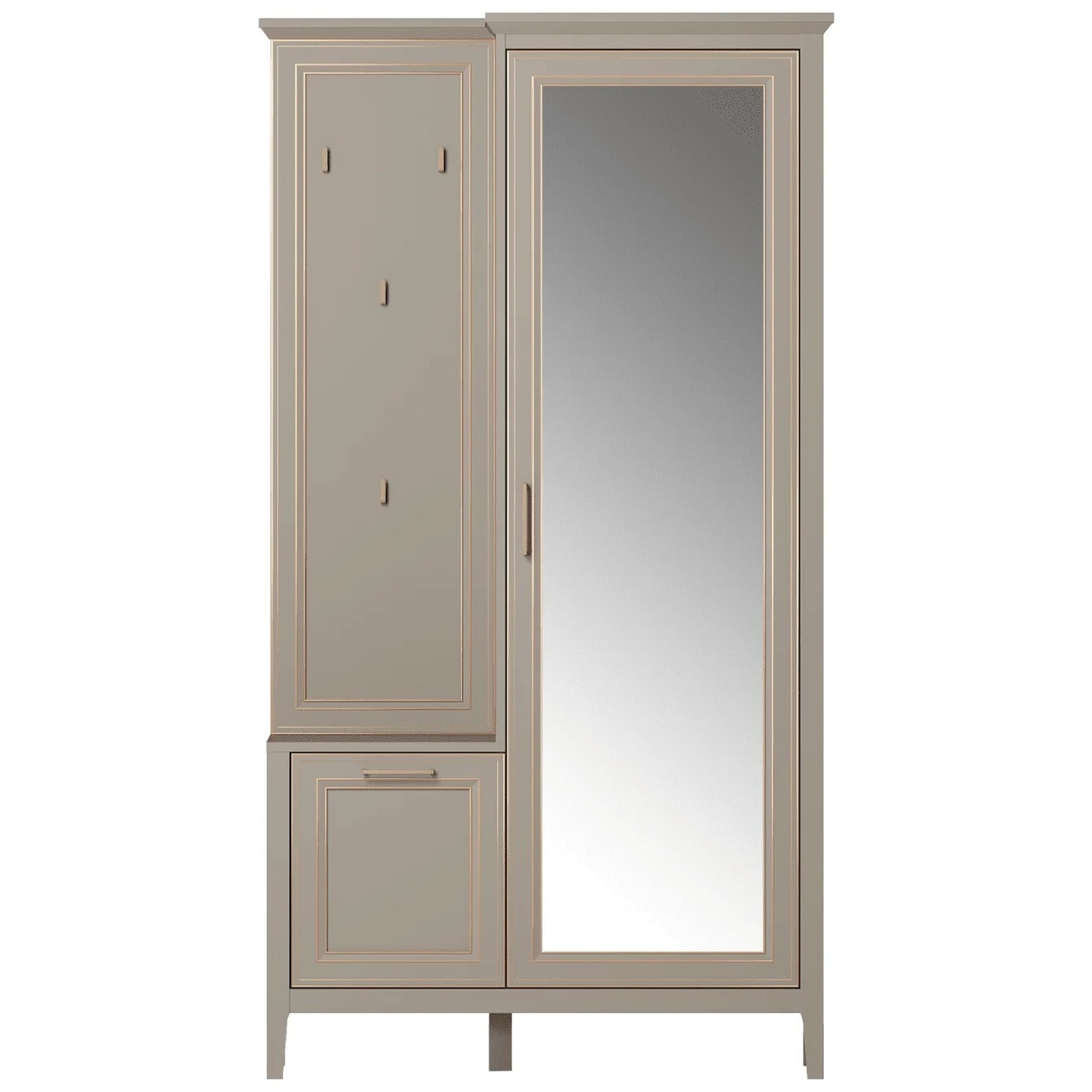 Картинка Классик шкаф с вешалкой и зеркалом PPK/P интернет-магазин мебели FreeTime