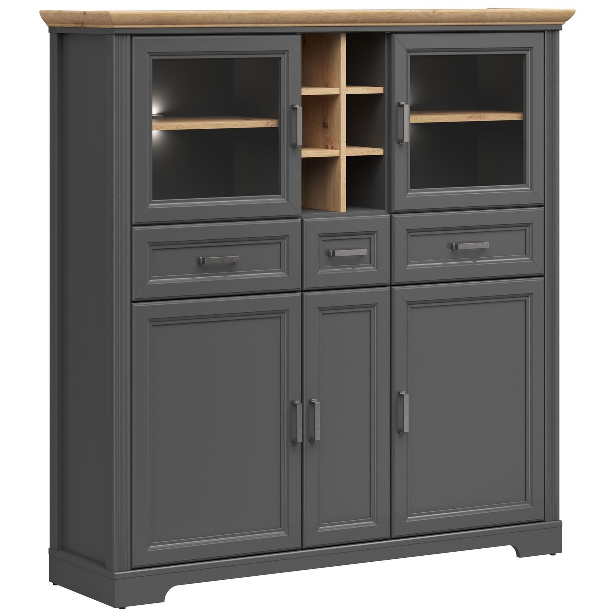 Картинка Жасмин шкаф-витрина REG2W3D3S с подсветкой интернет-магазин мебели FreeTime