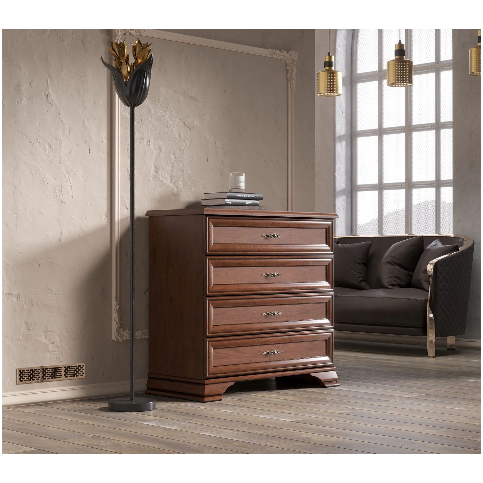 Картинка Кентаки комод KOM4S (Каштан) интернет-магазин мебели FreeTime