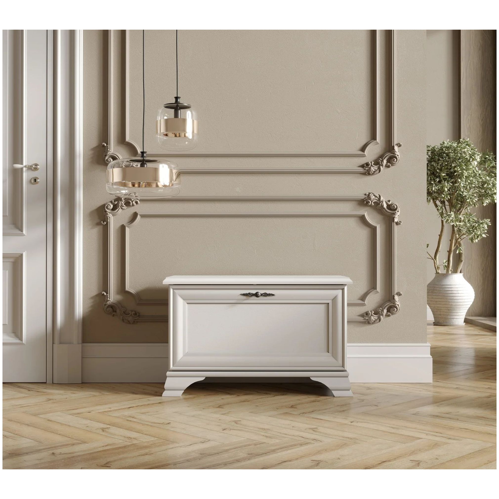 Картинка Кентаки тумба для обуви SFK1B (Белый) интернет-магазин мебели FreeTime