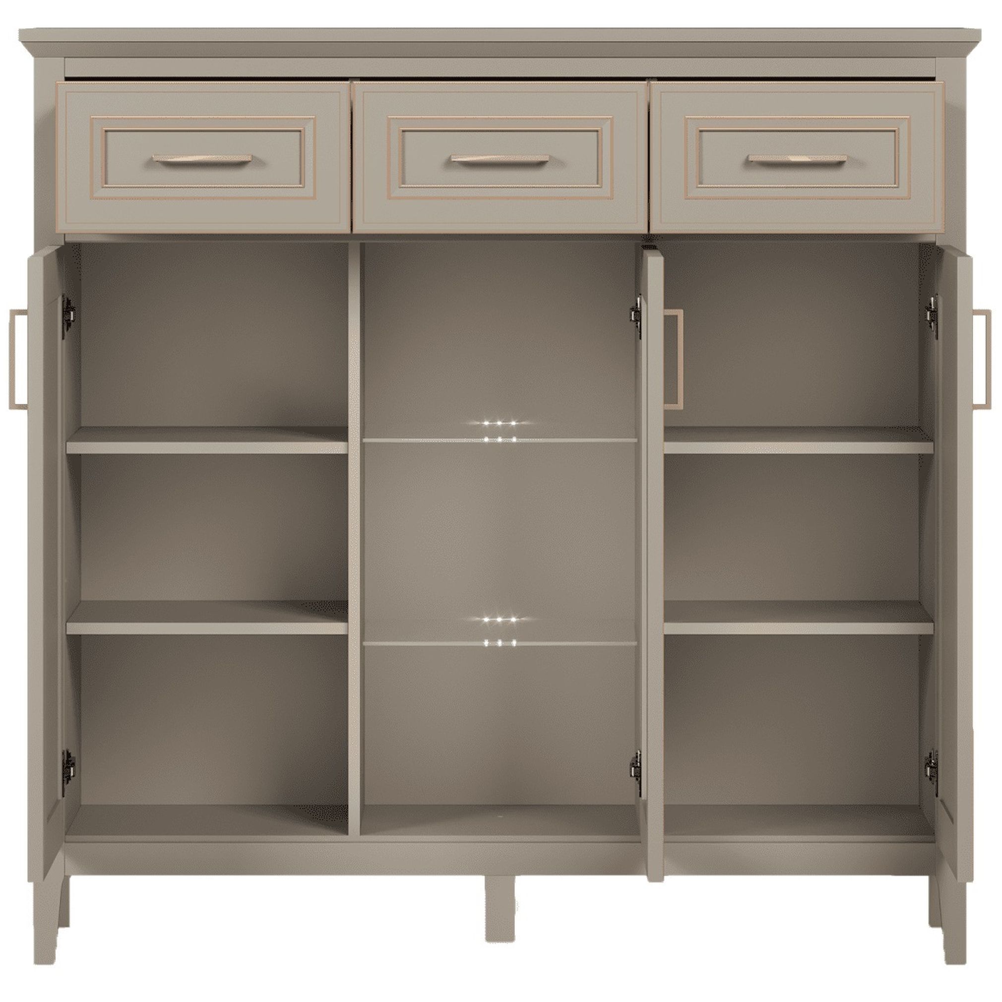 Картинка Классик тумба с витриной KOM1W2D3S с подсветкой интернет-магазин мебели FreeTime