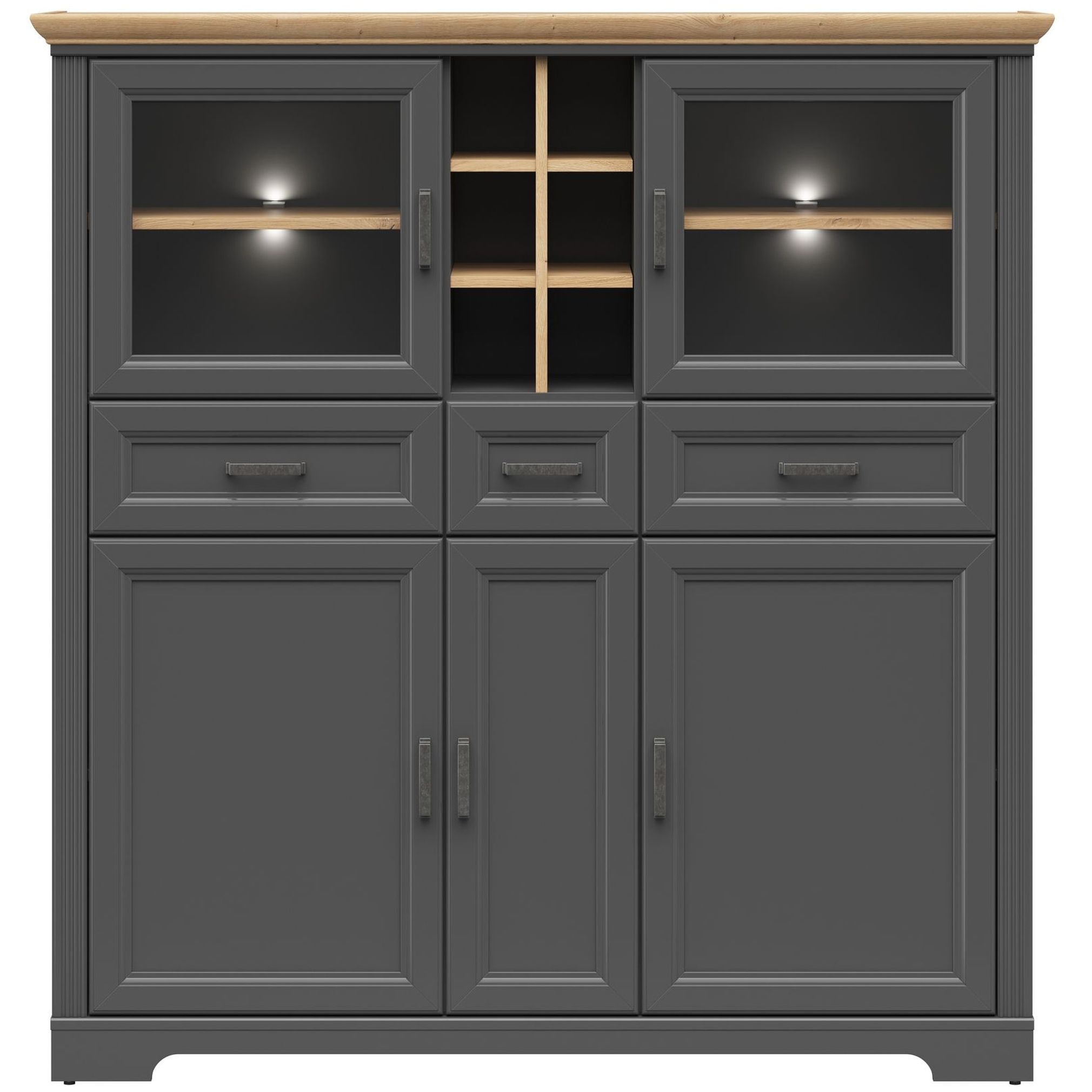 Картинка Жасмин шкаф-витрина REG2W3D3S с подсветкой интернет-магазин мебели FreeTime